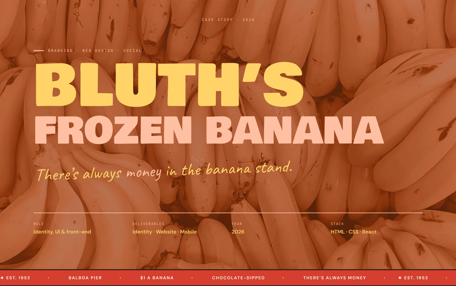 лэндинг блут фрозен банана — Изображение №1 — Интерфейсы, Брендинг на Dprofile