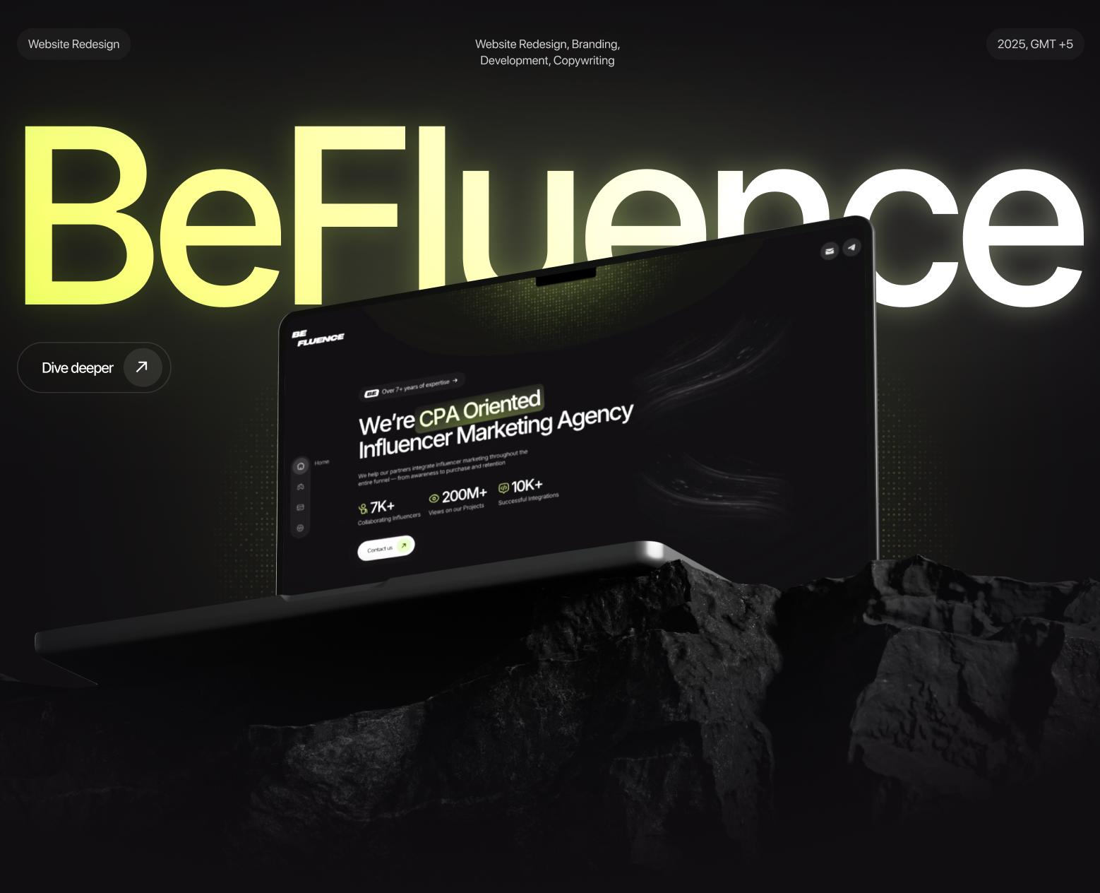 BeFluence landing-page redesign на Dprofile