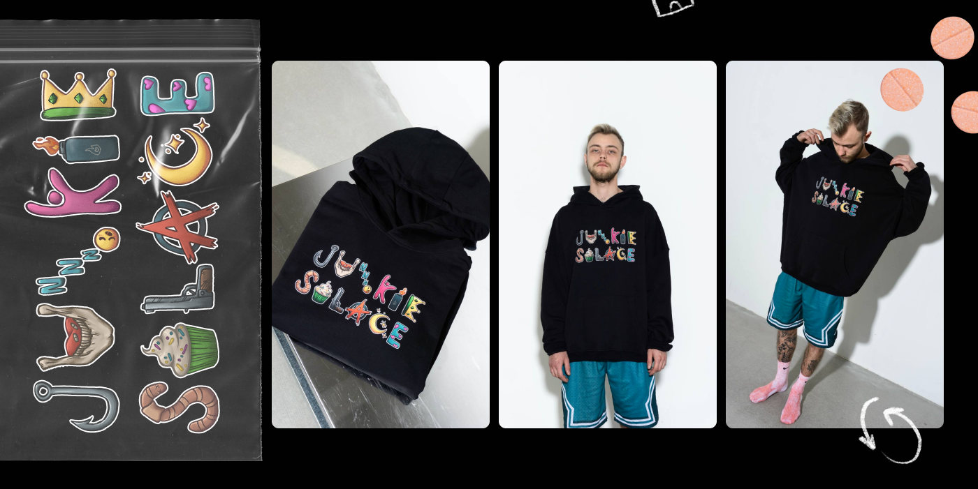 JUNKIE SOLACE - STREET WEAR — Изображение №5 — Брендинг, Иллюстрация на Dprofile