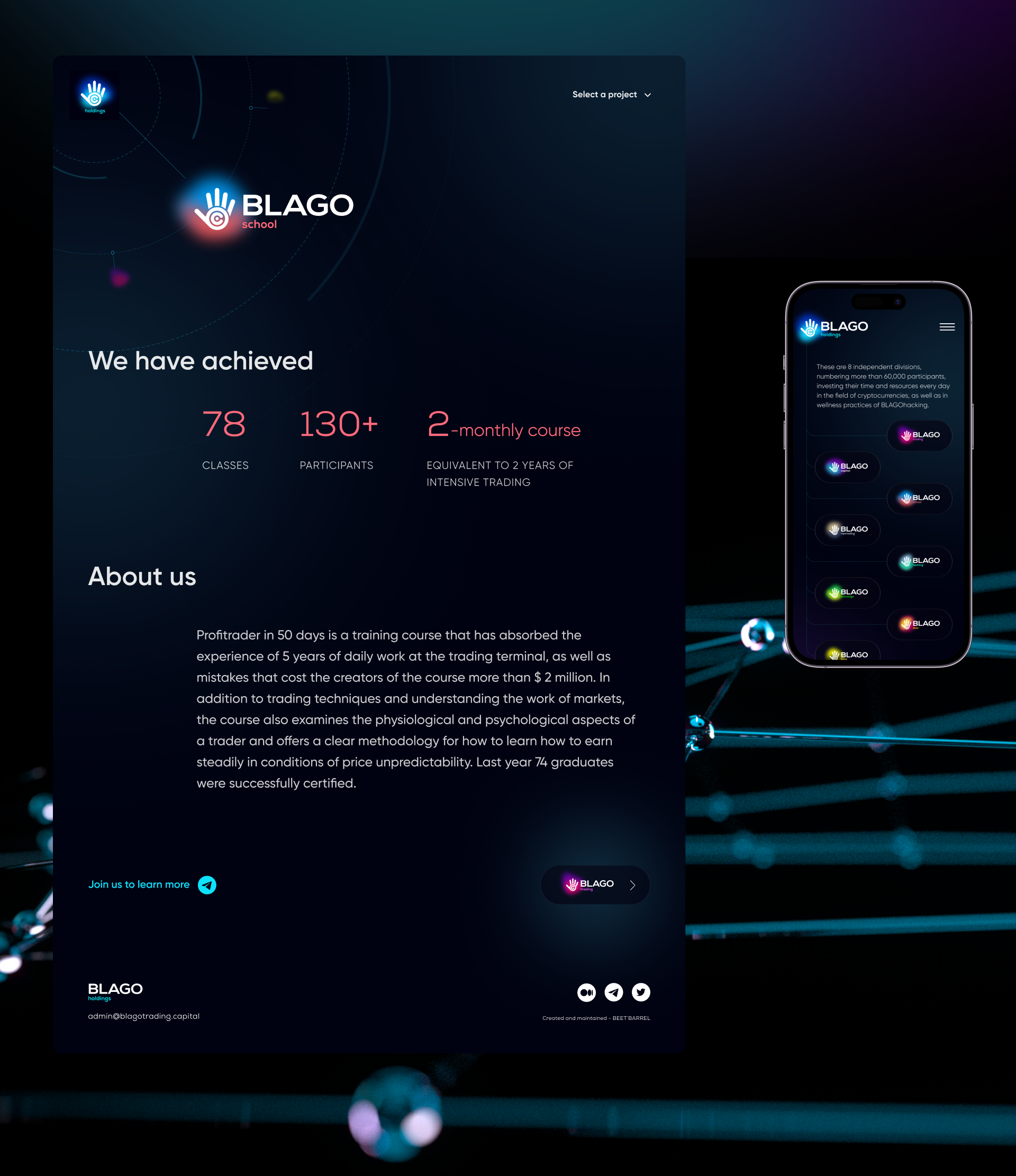 Blago Capital - Landing pages | crypto, finance — Изображение №4 — Интерфейсы, Брендинг на Dprofile