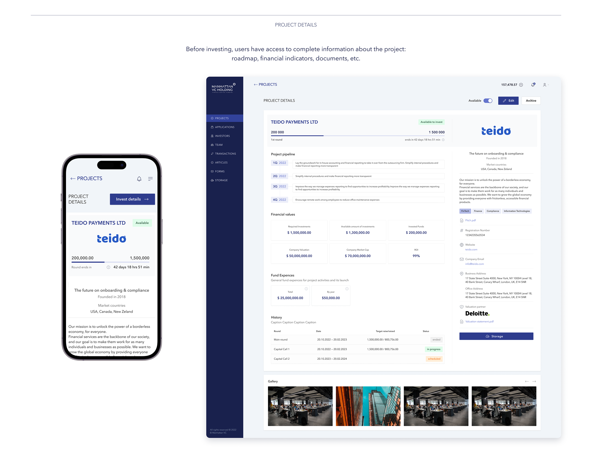 Manhattan VC Fund backoffice — Изображение №6 — Интерфейсы на Dprofile