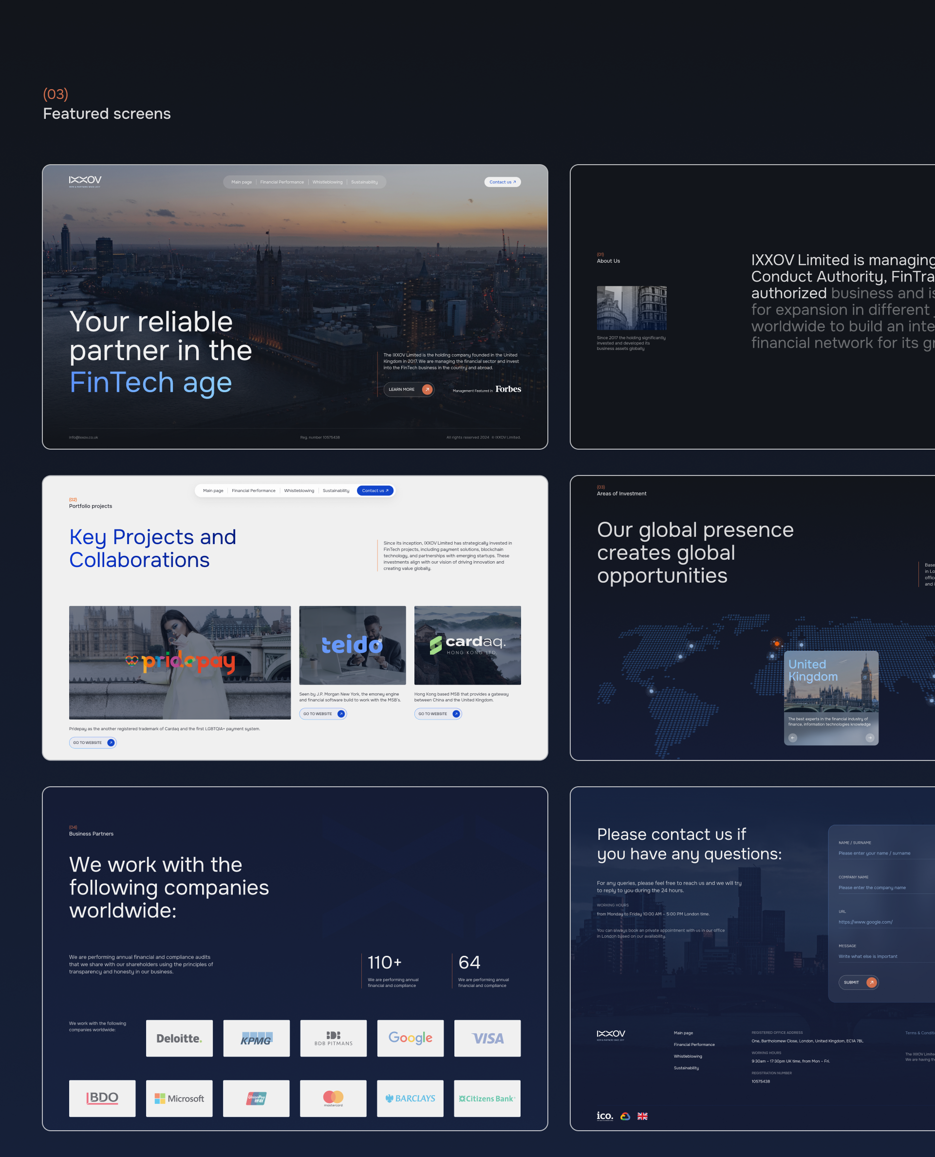 Website design for financial holding - IXXOV — Изображение №4 — Интерфейсы, Брендинг на Dprofile