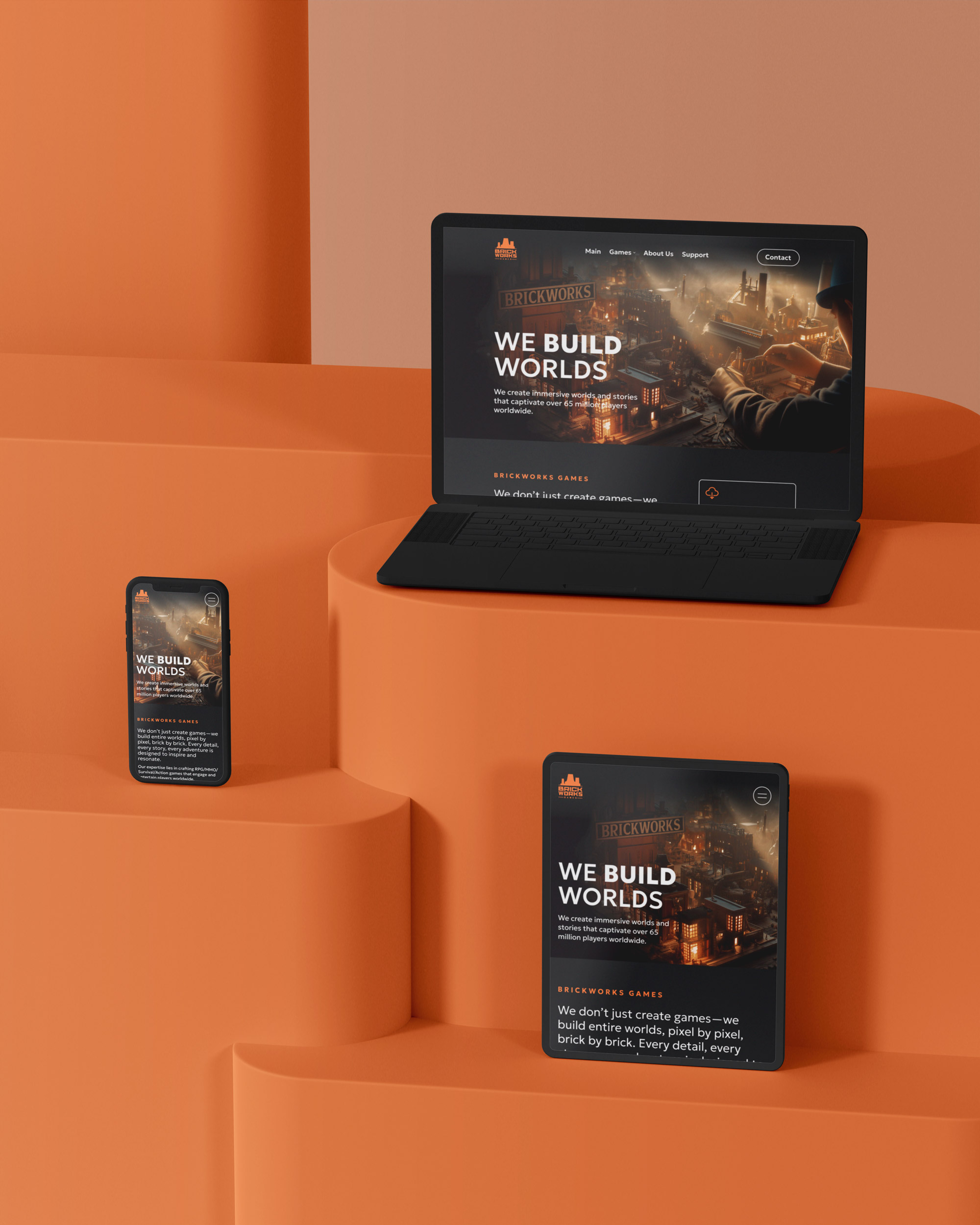 Сайт для разработчиков мобильных игр «Brickworks Games» — Изображение №4 — Интерфейсы на Dprofile