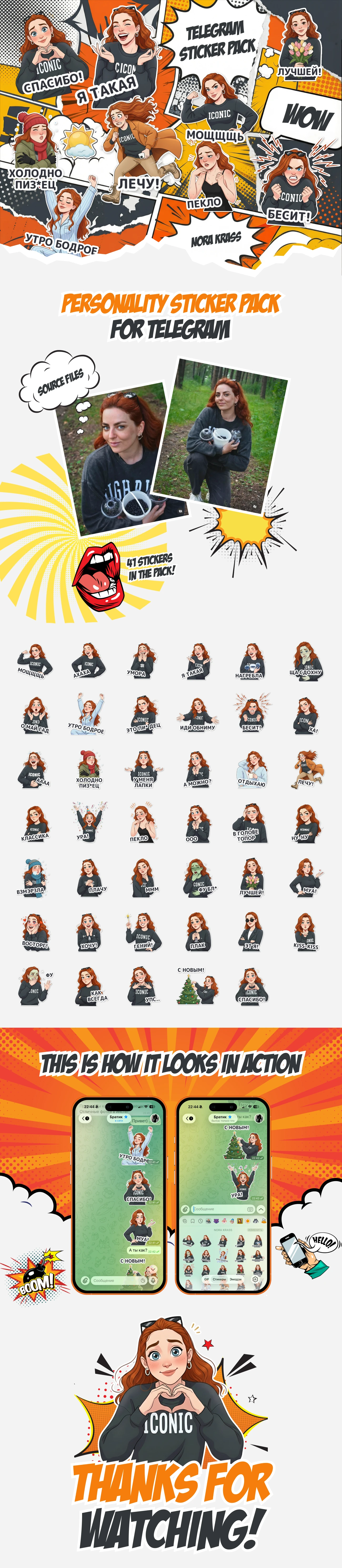 Стикер-пак для Telegram — Изображение №1 — Интерфейсы, Иллюстрация на Dprofile