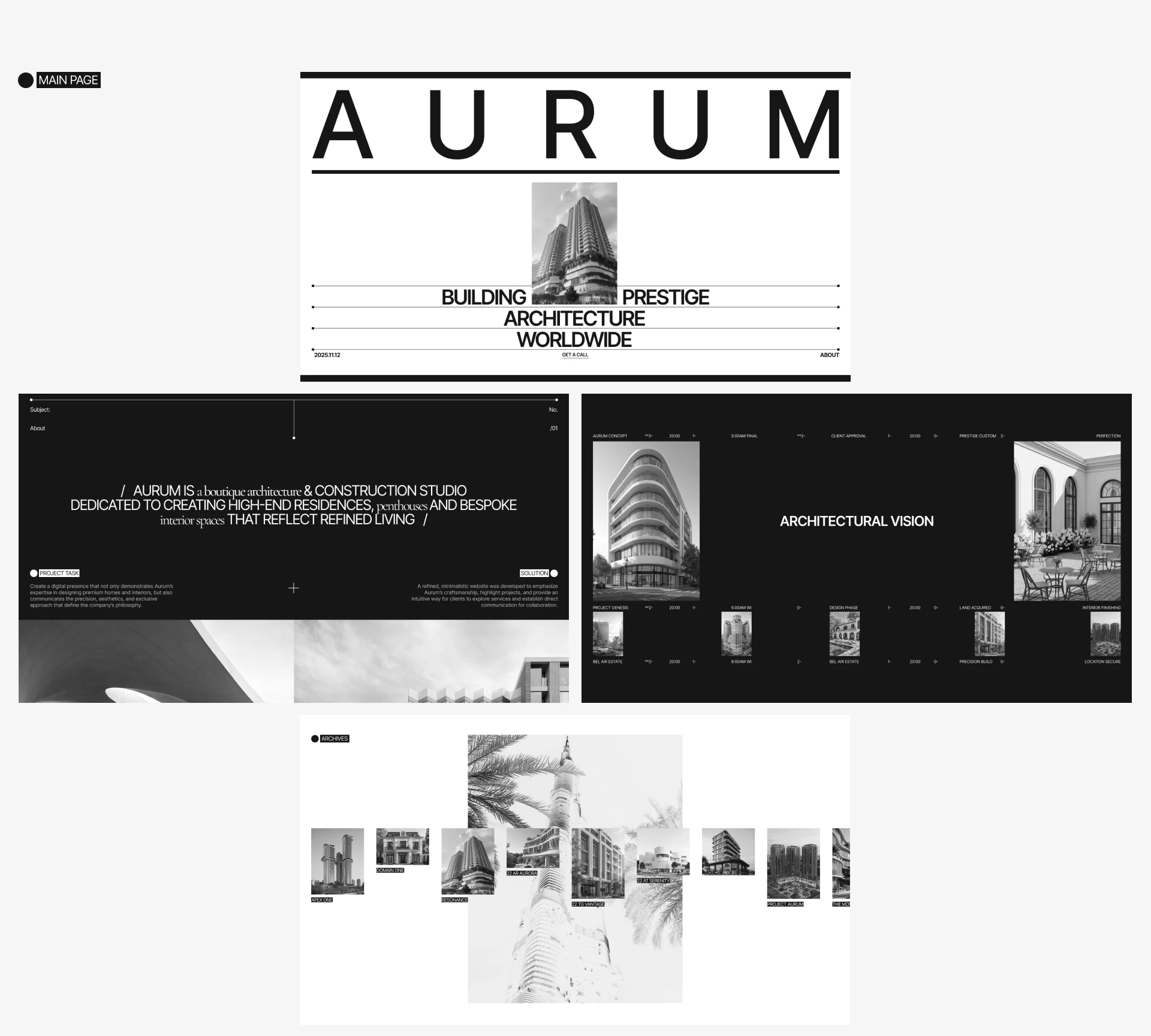 AURUM Architectural Bureau | Corporate website — Изображение №3 — Интерфейсы на Dprofile