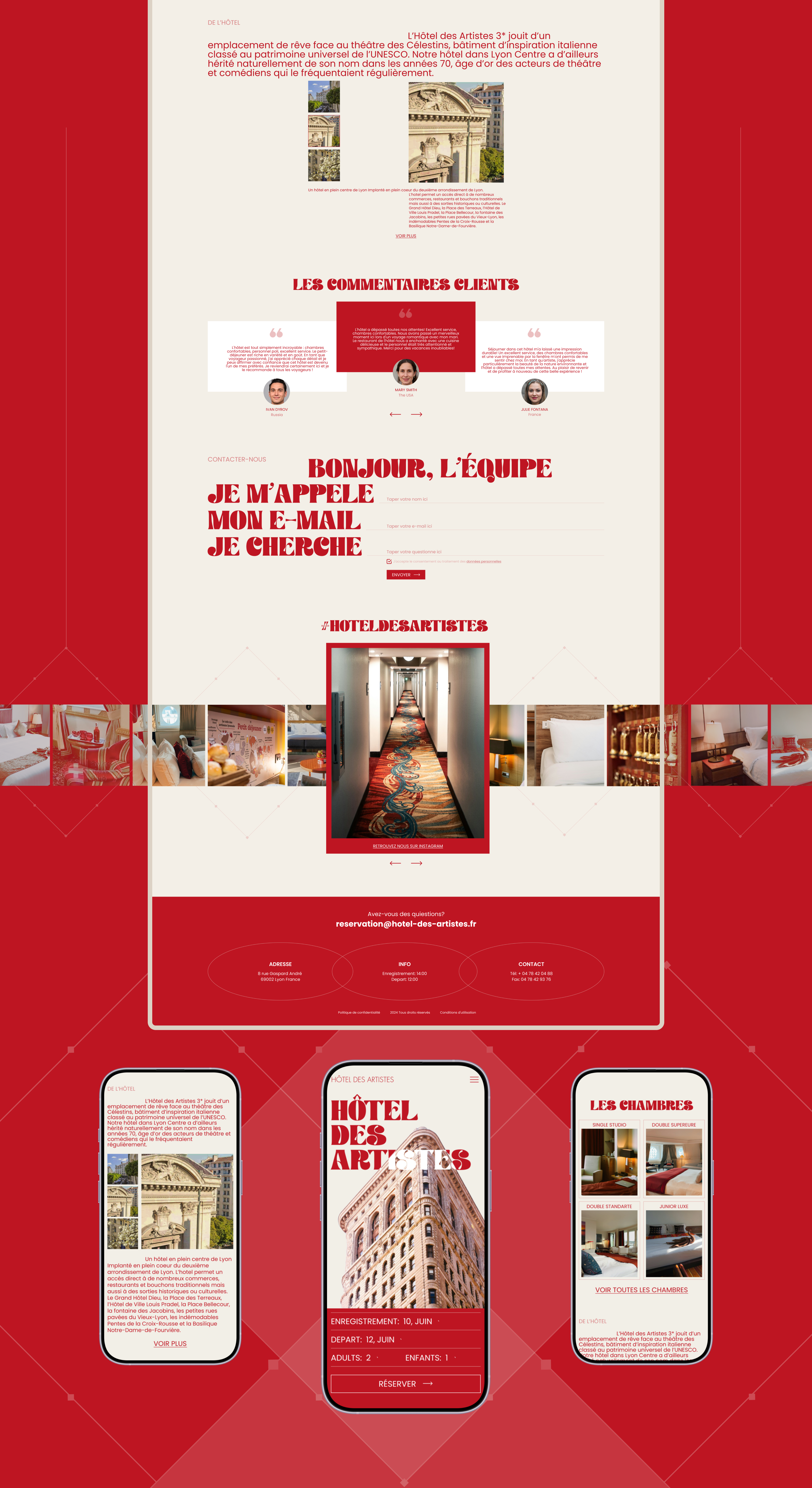 Корпоративный сайт / Hotel des Artistes — Изображение №3 — Интерфейсы, Брендинг на Dprofile