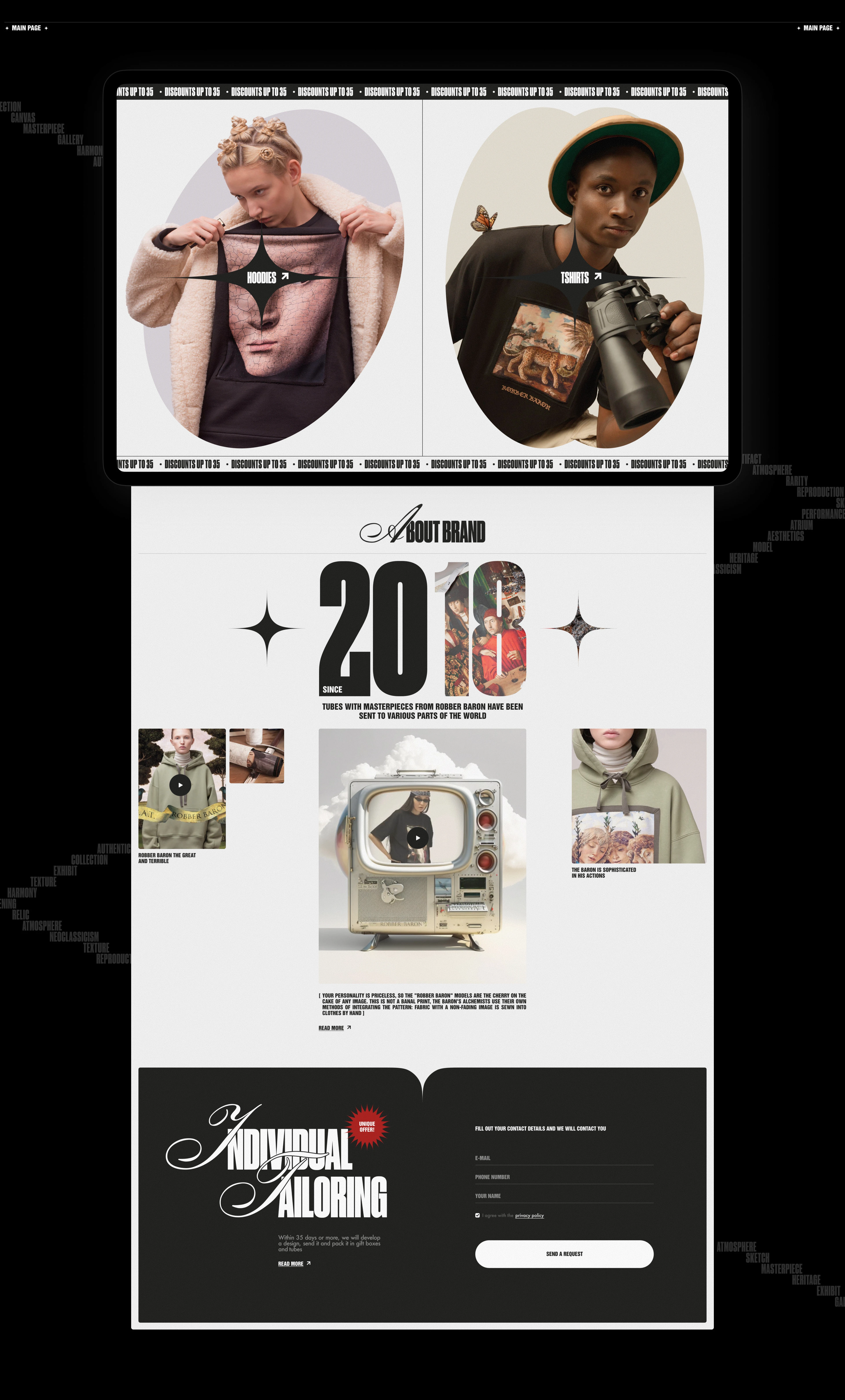 Robber Baron | Online clothing store — Изображение №2 — Интерфейсы, Брендинг на Dprofile