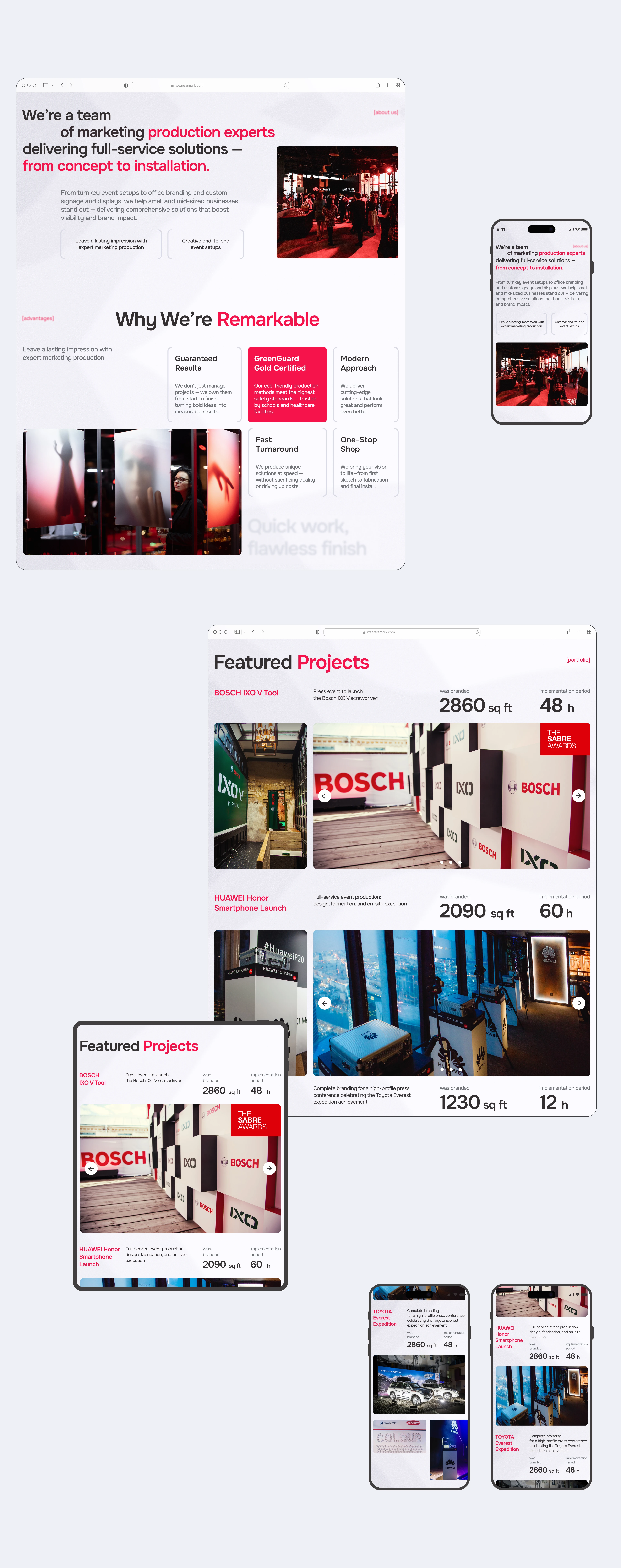 Креативная студия | Рекламное агентство | Remark — Изображение №10 — Интерфейсы, Графика на Dprofile