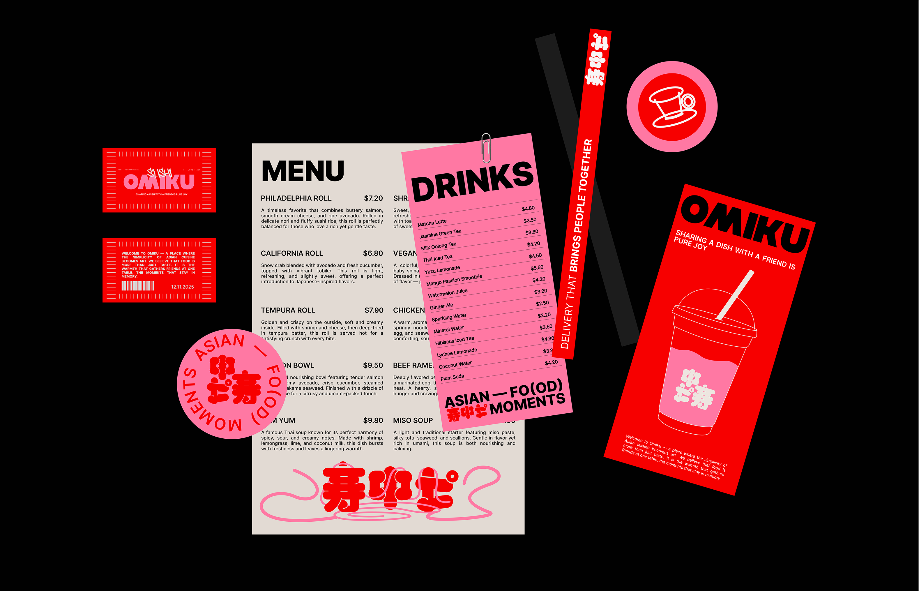 Brand Platform & Identity for Omiku (delivery sushi) — Изображение №9 — Брендинг, Графика на Dprofile