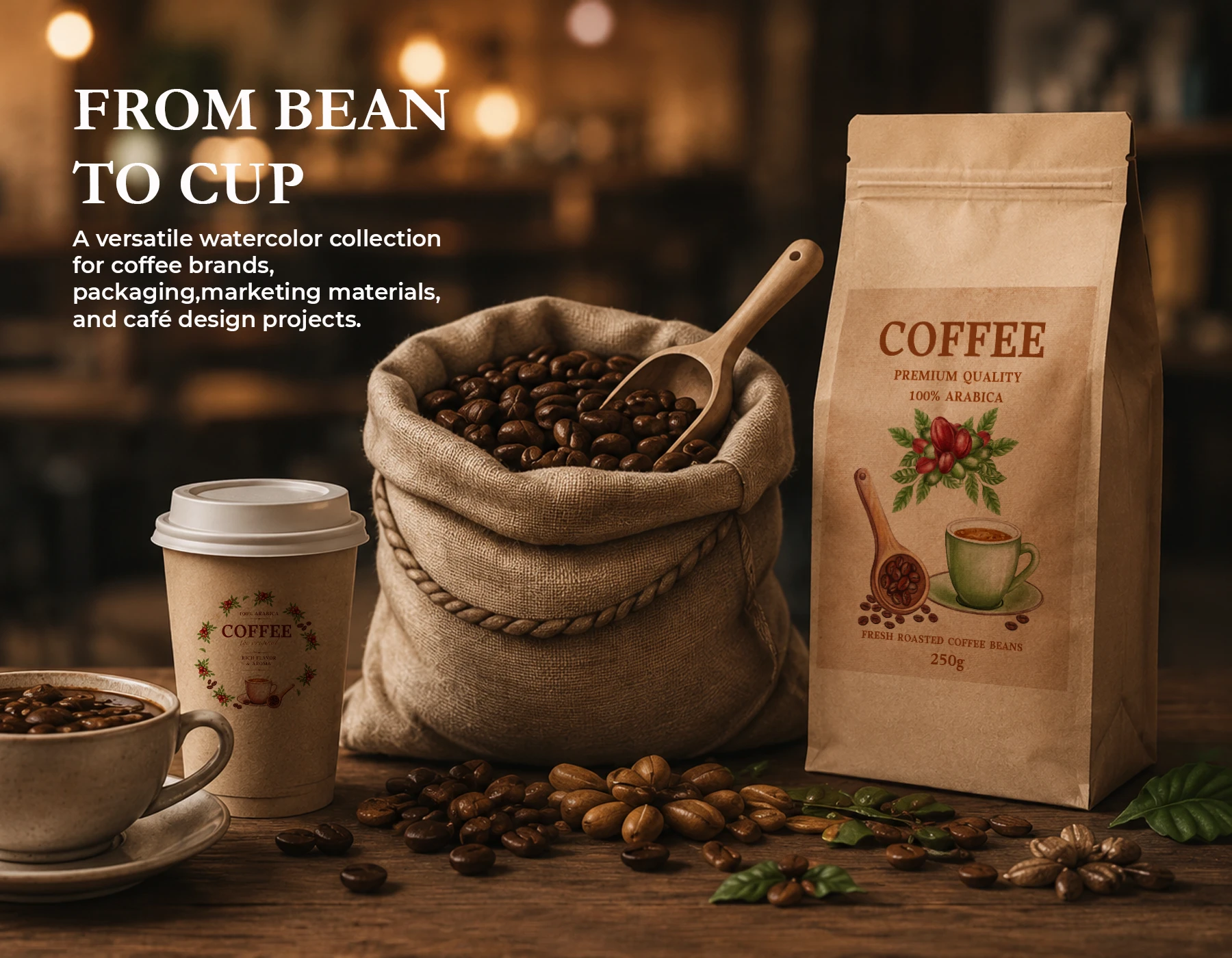«Coffee Time» / Коллекция акварельных иллюстраций для кофей… — Изображение №14 — Брендинг, Иллюстрация на Dprofile