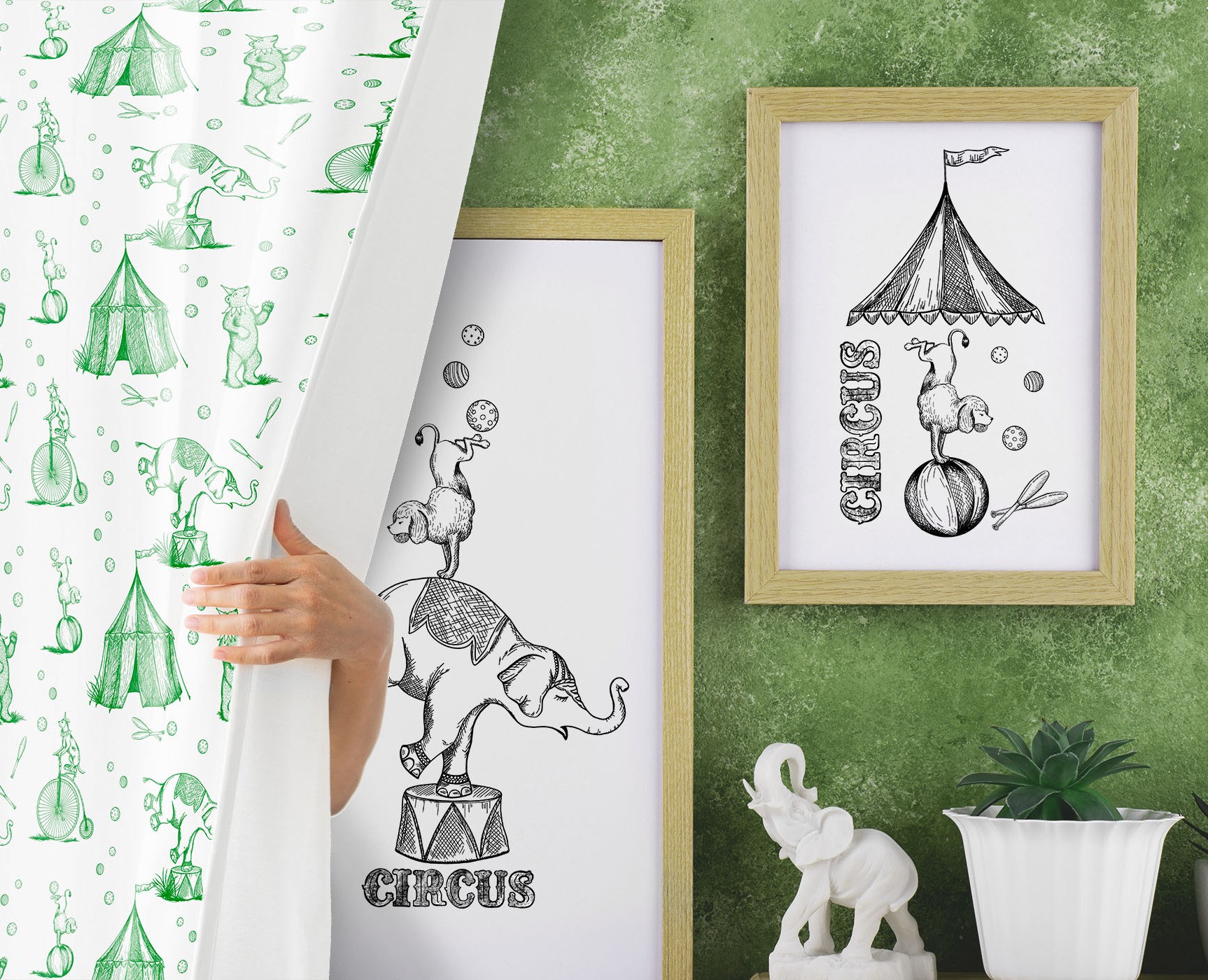 Цирк. Бесшовный паттерн и коллекция принтов. на Dprofile