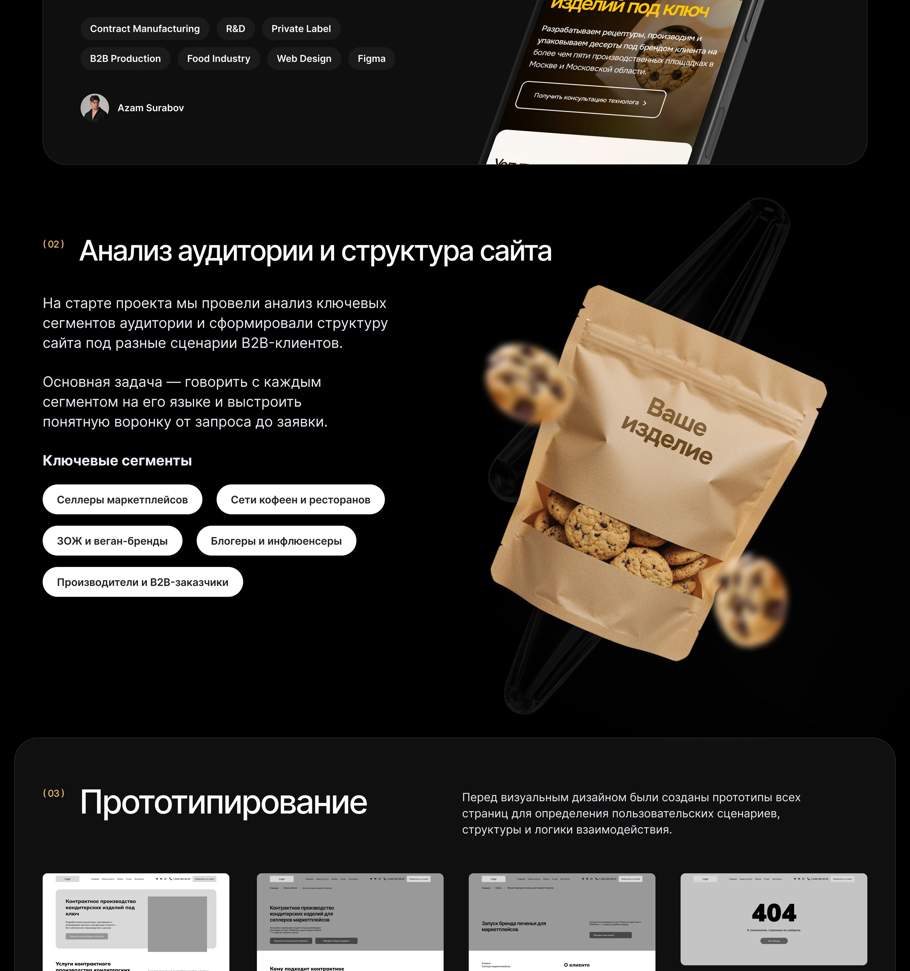 Cайт для контрактного производства кондитерских изделий — Изображение №2 — Интерфейсы на Dprofile