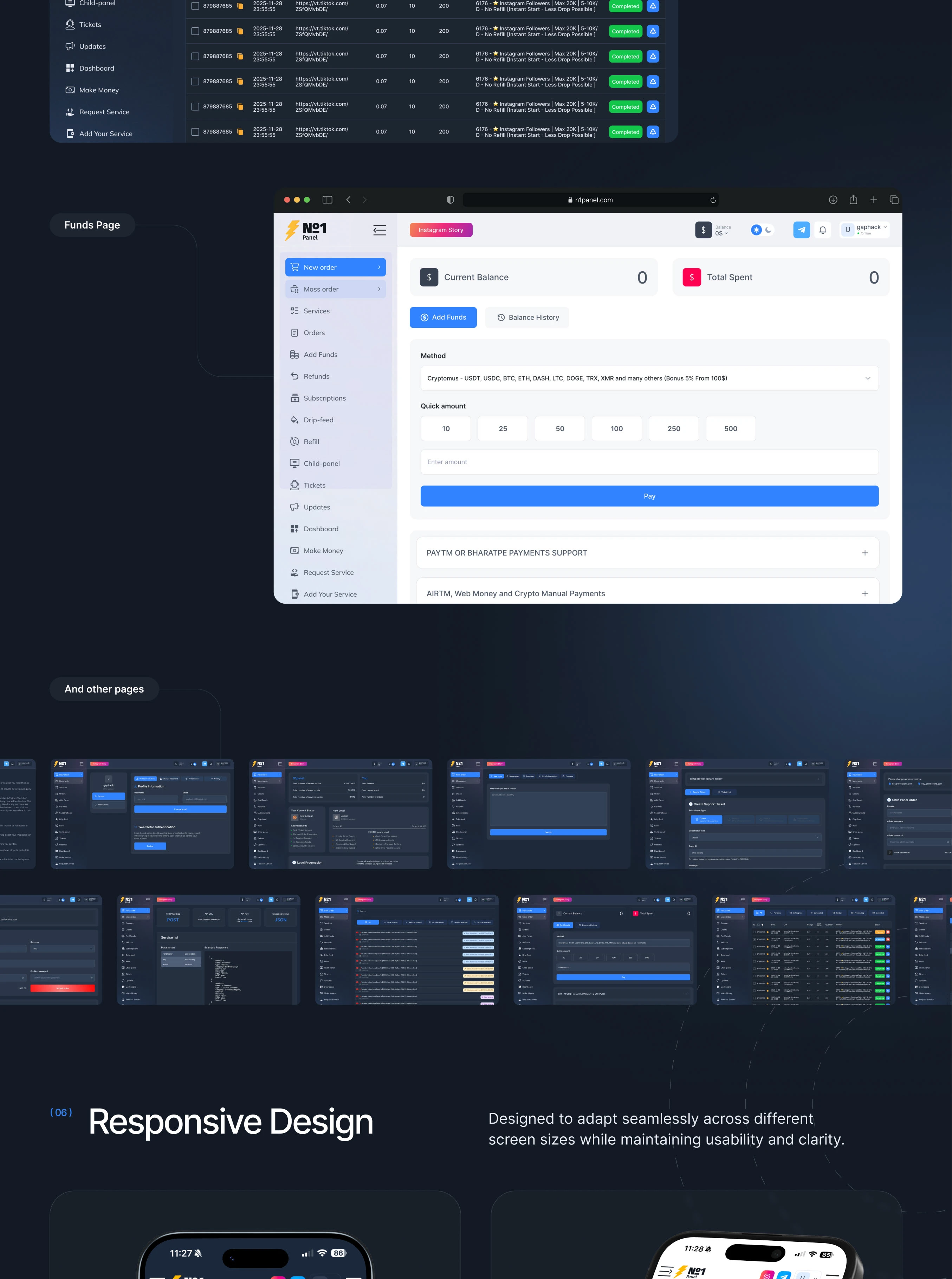 SMM Panel Dashboard — Admin Panel UI/UX Desig — Изображение №8 — Интерфейсы на Dprofile