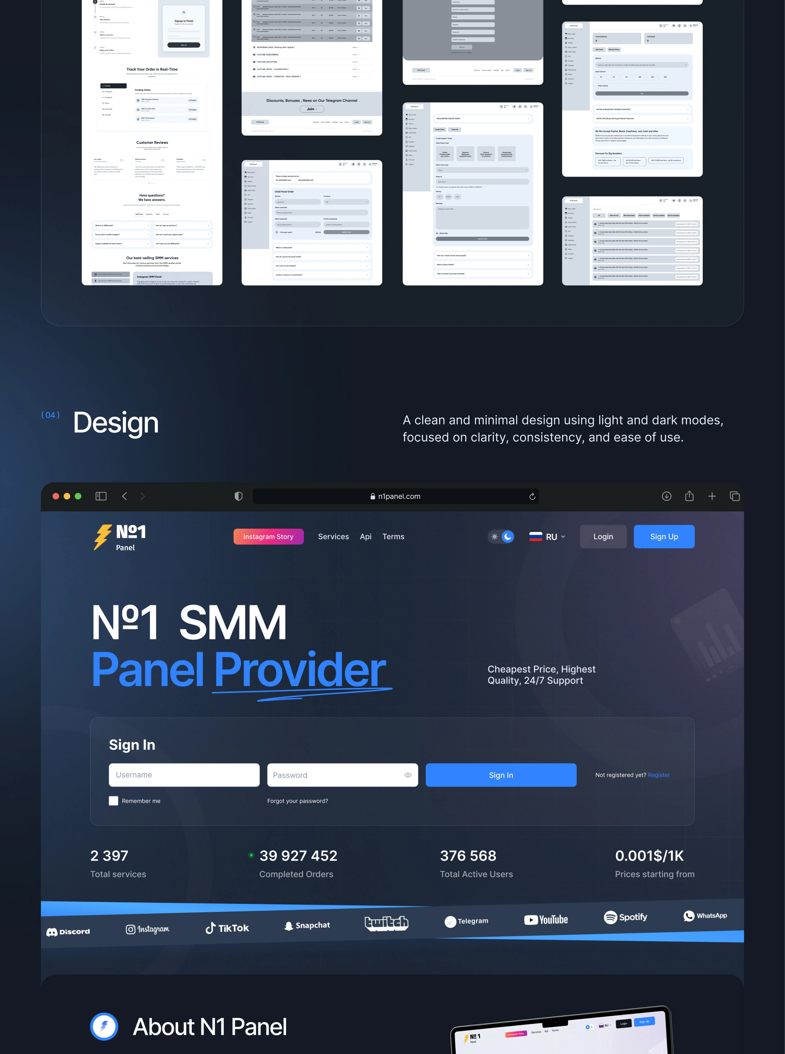 SMM Panel Dashboard — Admin Panel UI/UX Desig — Изображение №3 — Интерфейсы на Dprofile