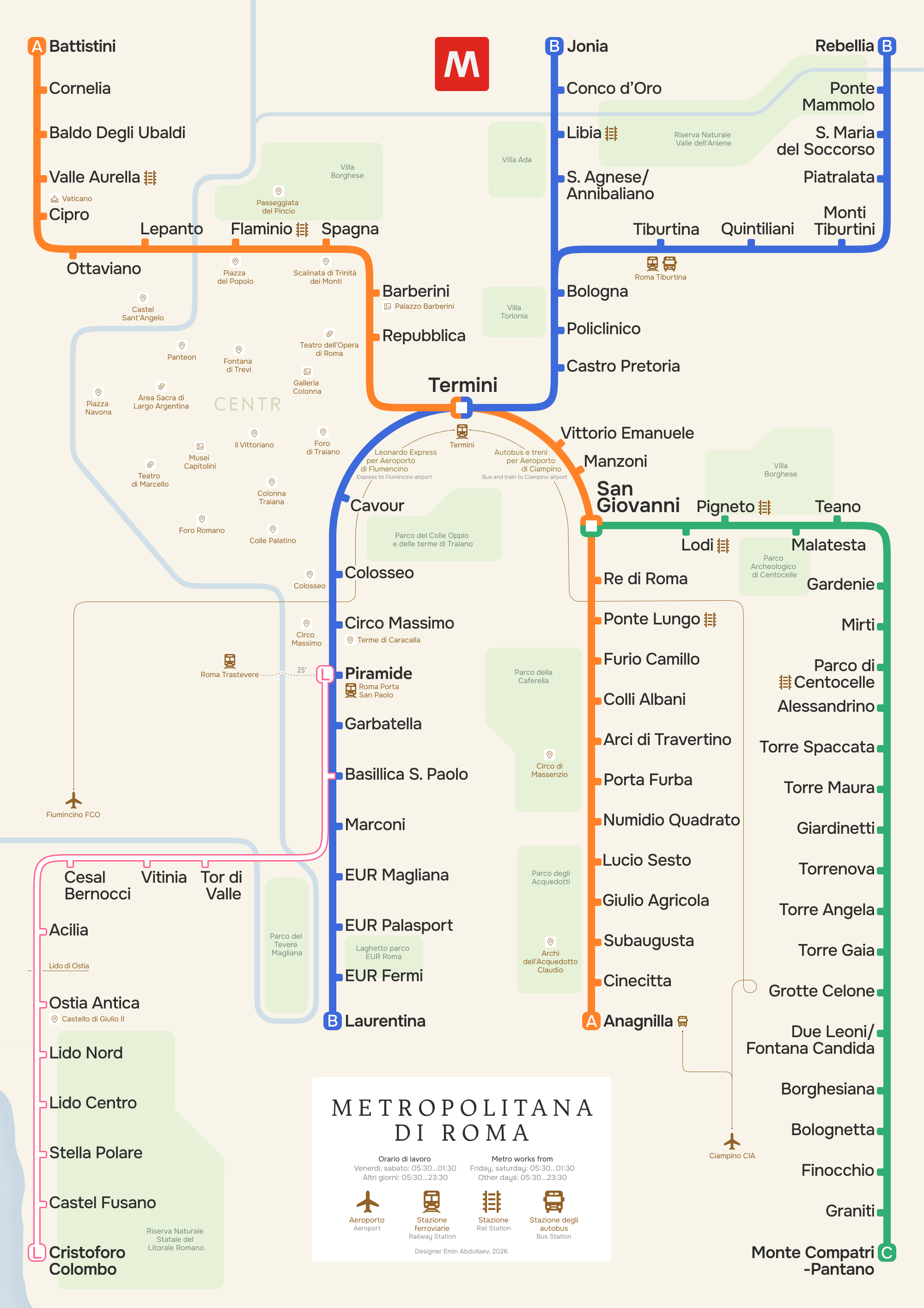Схема метро Рима — Изображение №1 — Графика на Dprofile