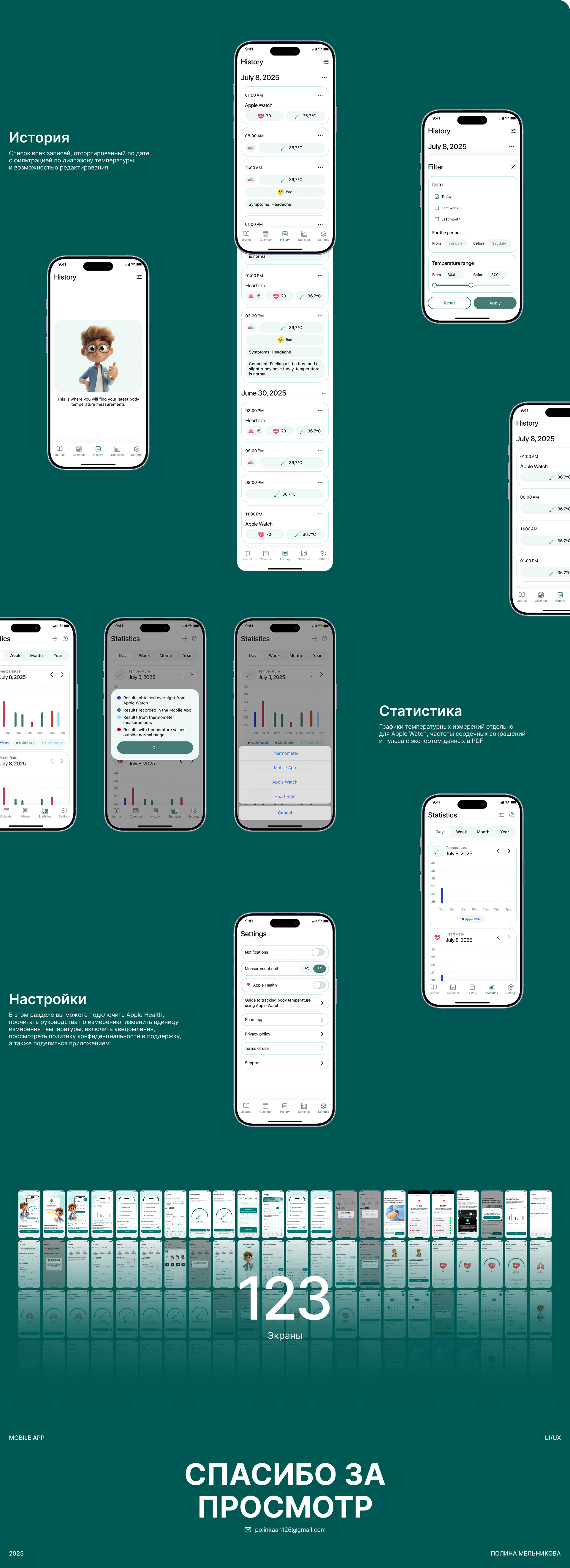 Трекер температуры тела Mobile app — Изображение №9 — Интерфейсы на Dprofile