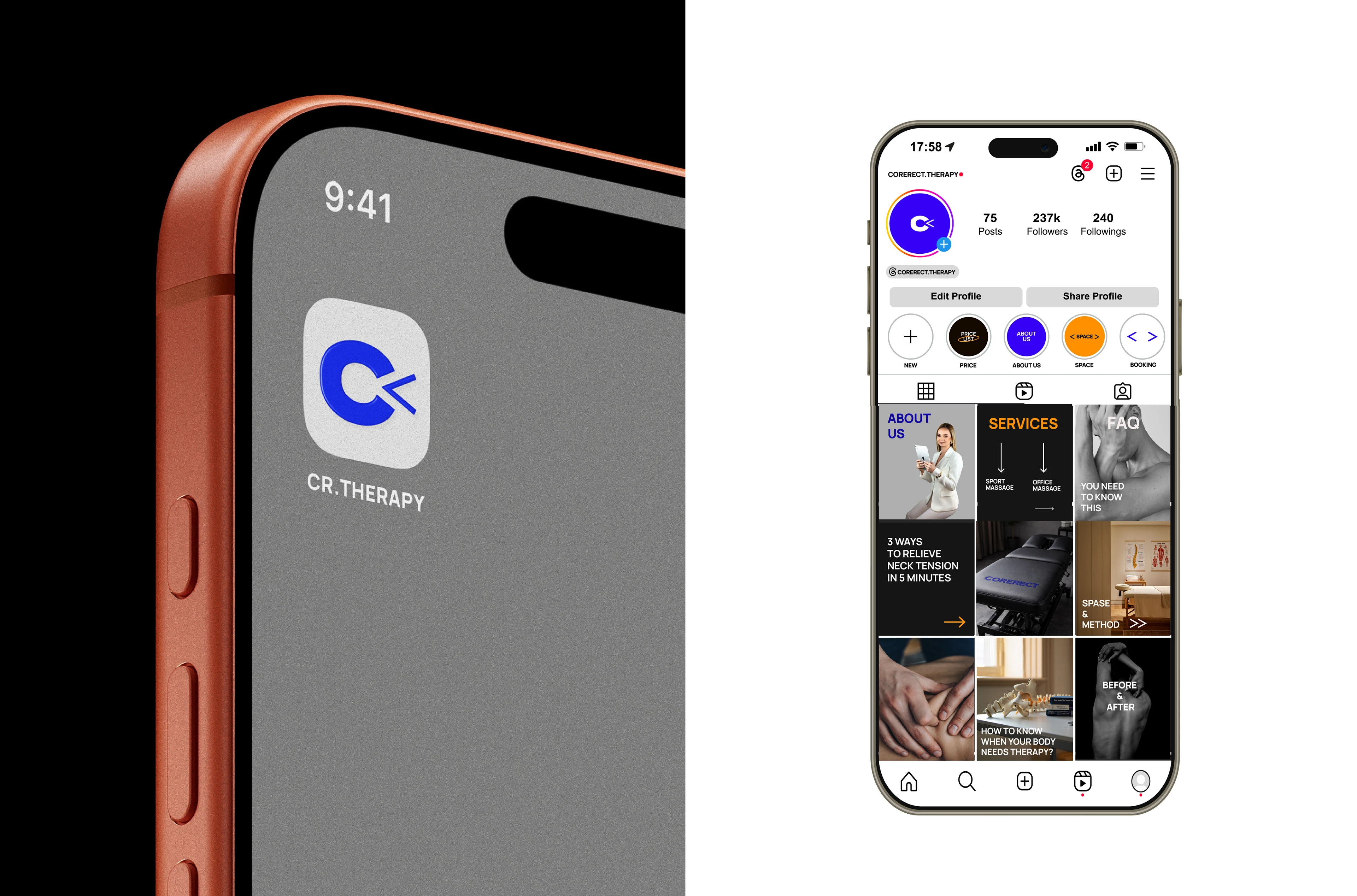 CORERECT - АЙДЕНТИКА ДЛЯ КЛИНИКИ МАНУАЛЬНОЙ ТЕРАПИИ — Изображение №17 — Брендинг на Dprofile