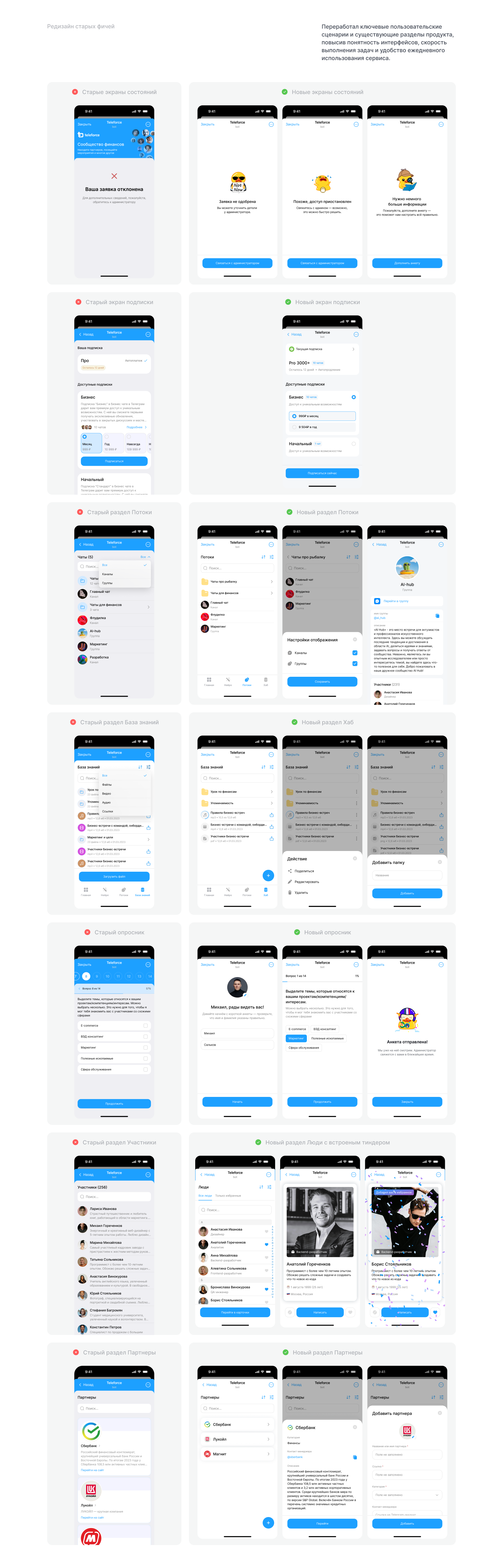 Редизайн Telegram mini-app для Teleforce — Изображение №2 — Интерфейсы на Dprofile