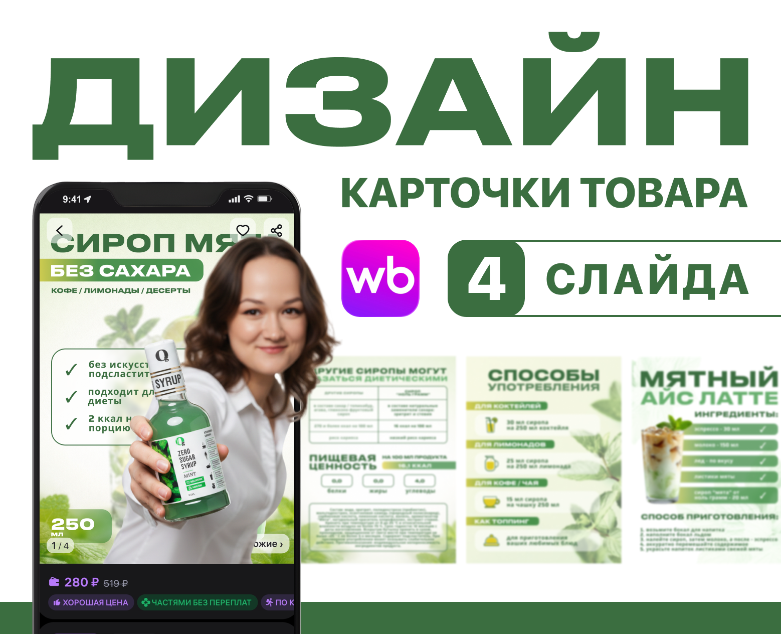 Инфографика | Дизайн карточки товара для сиропа без сахара — Графика, Маркетинг на Dprofile
