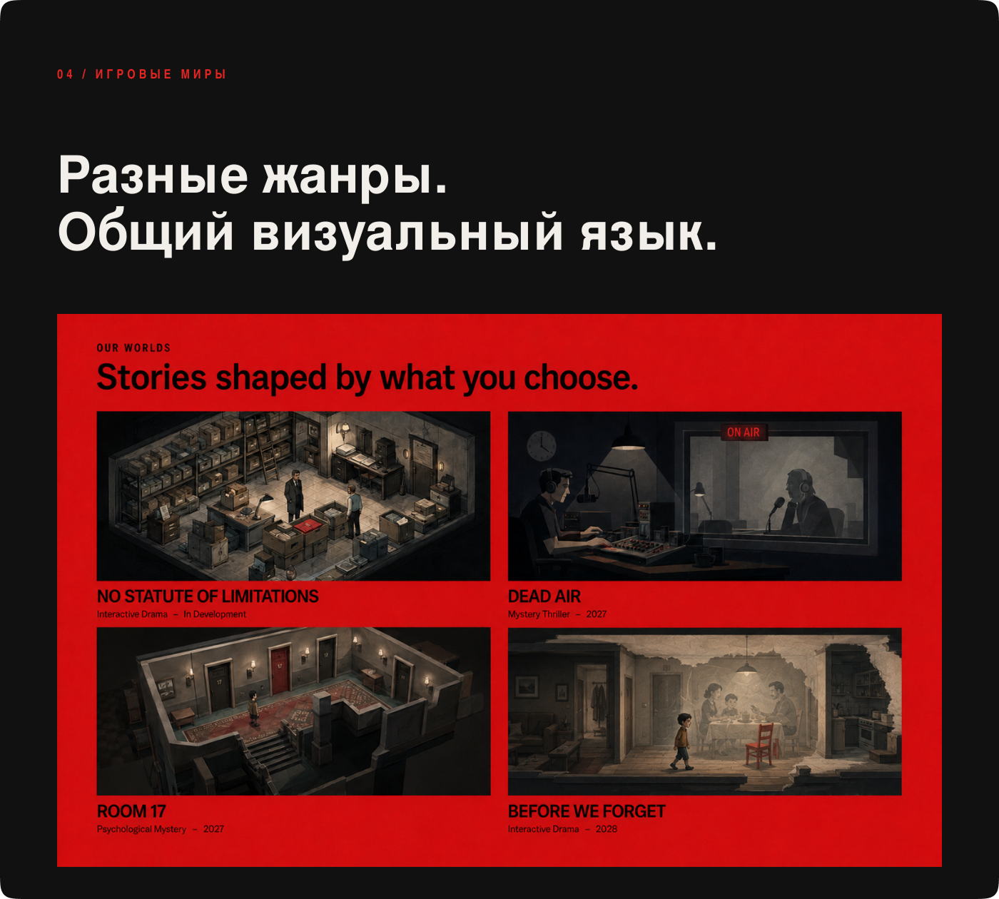 AFTERWORD — сайт студии нарративных игр — Изображение №5 — Интерфейсы на Dprofile