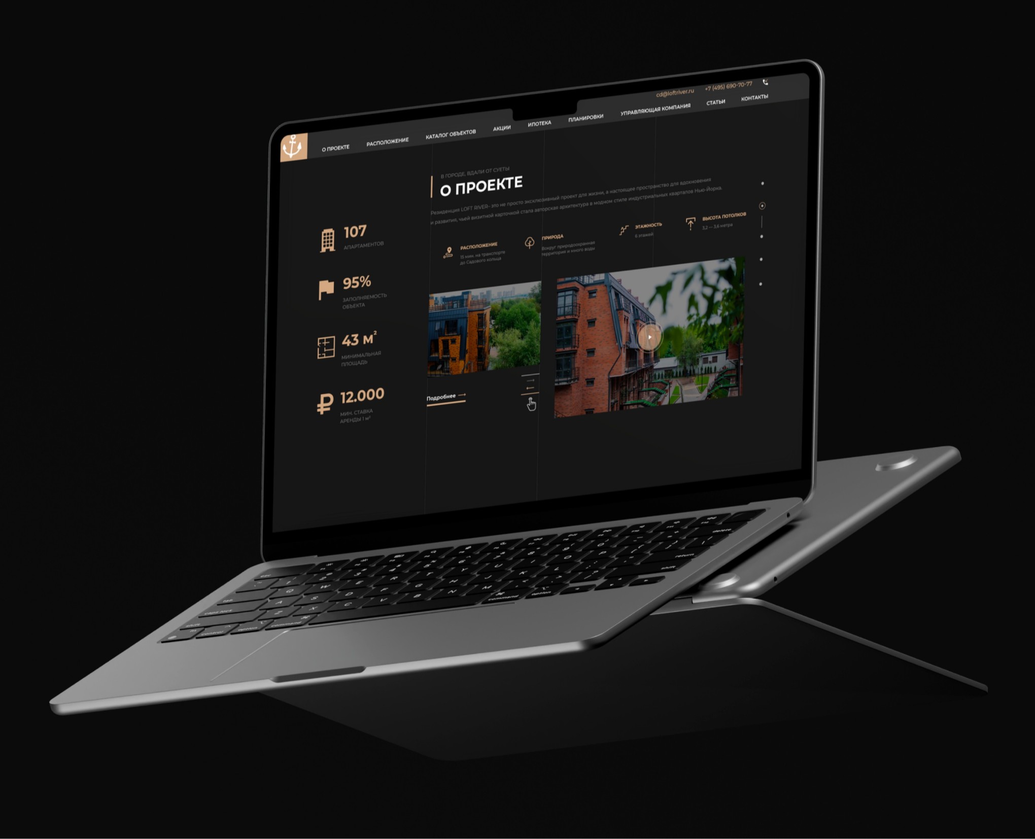 «Loft River» Резиденция клубного комплекса — Интерфейсы, Графика на Dprofile