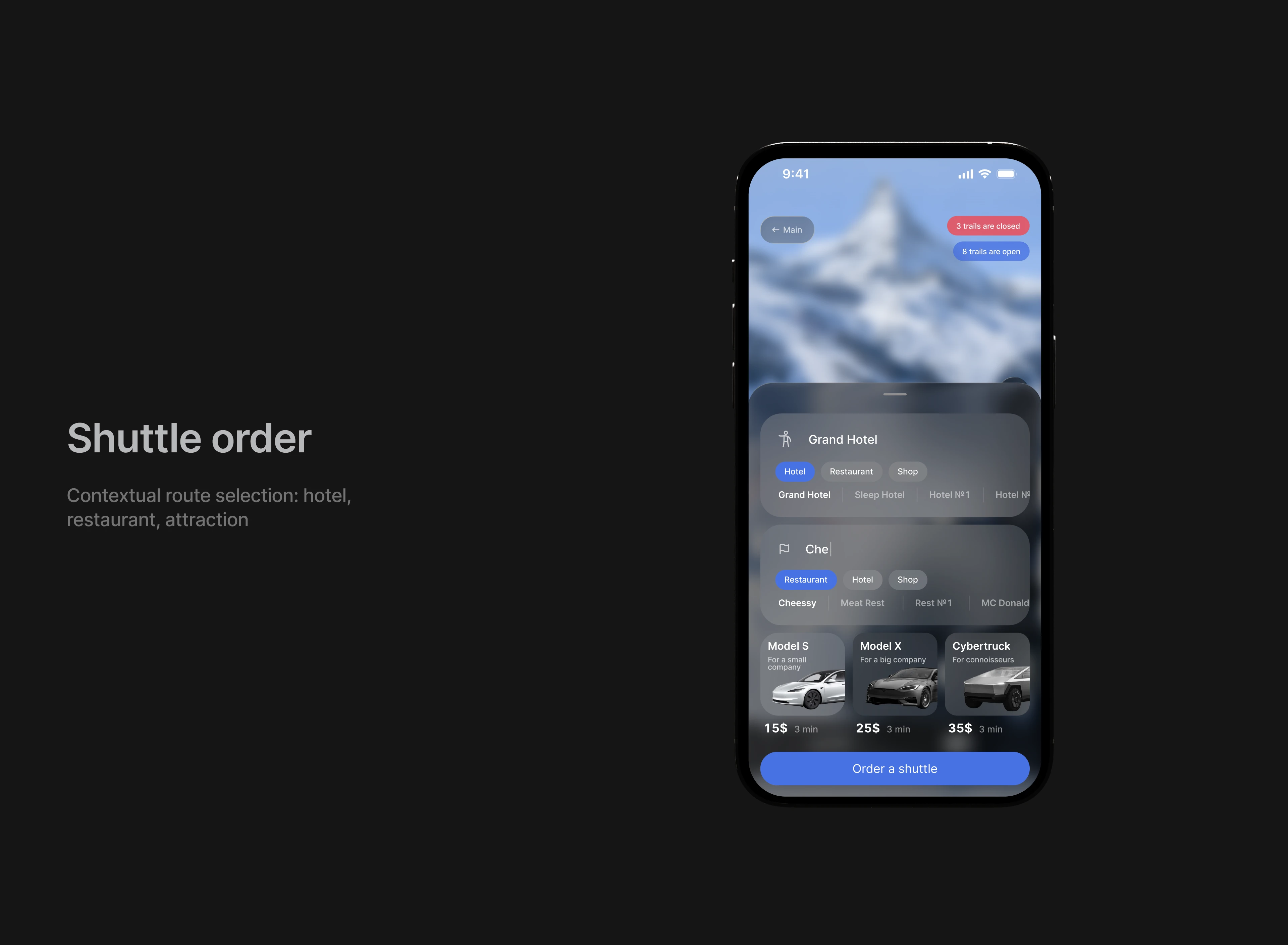 Tesla Ski Resort — Mobile App Concept — Изображение №8 — Интерфейсы на Dprofile