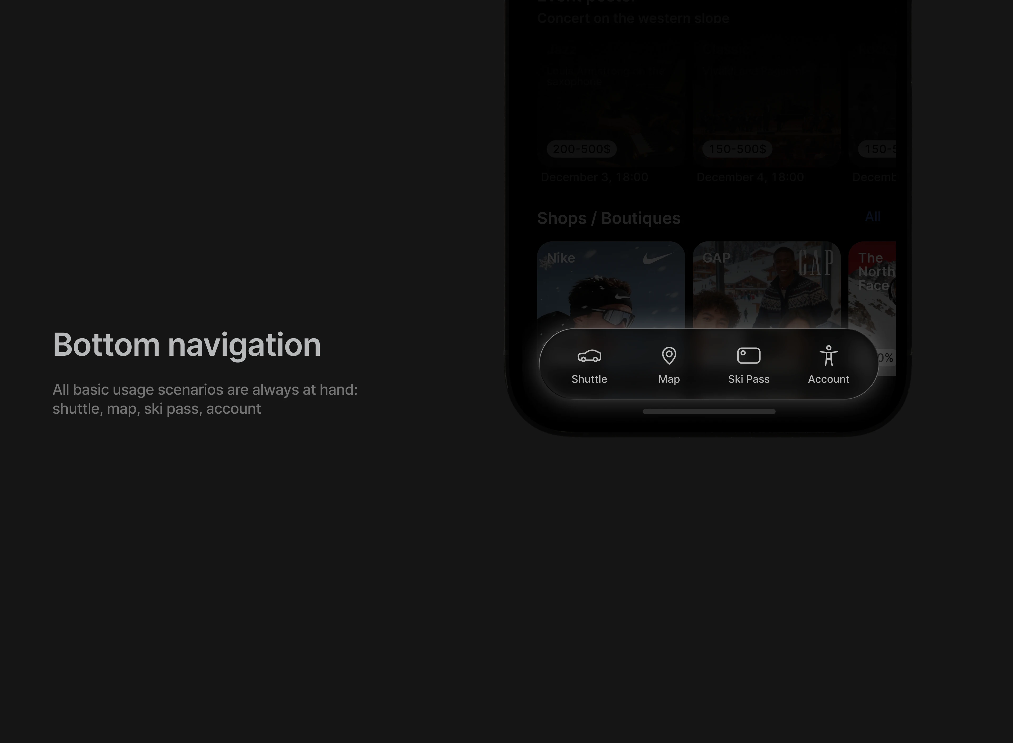 Tesla Ski Resort — Mobile App Concept — Изображение №7 — Интерфейсы на Dprofile