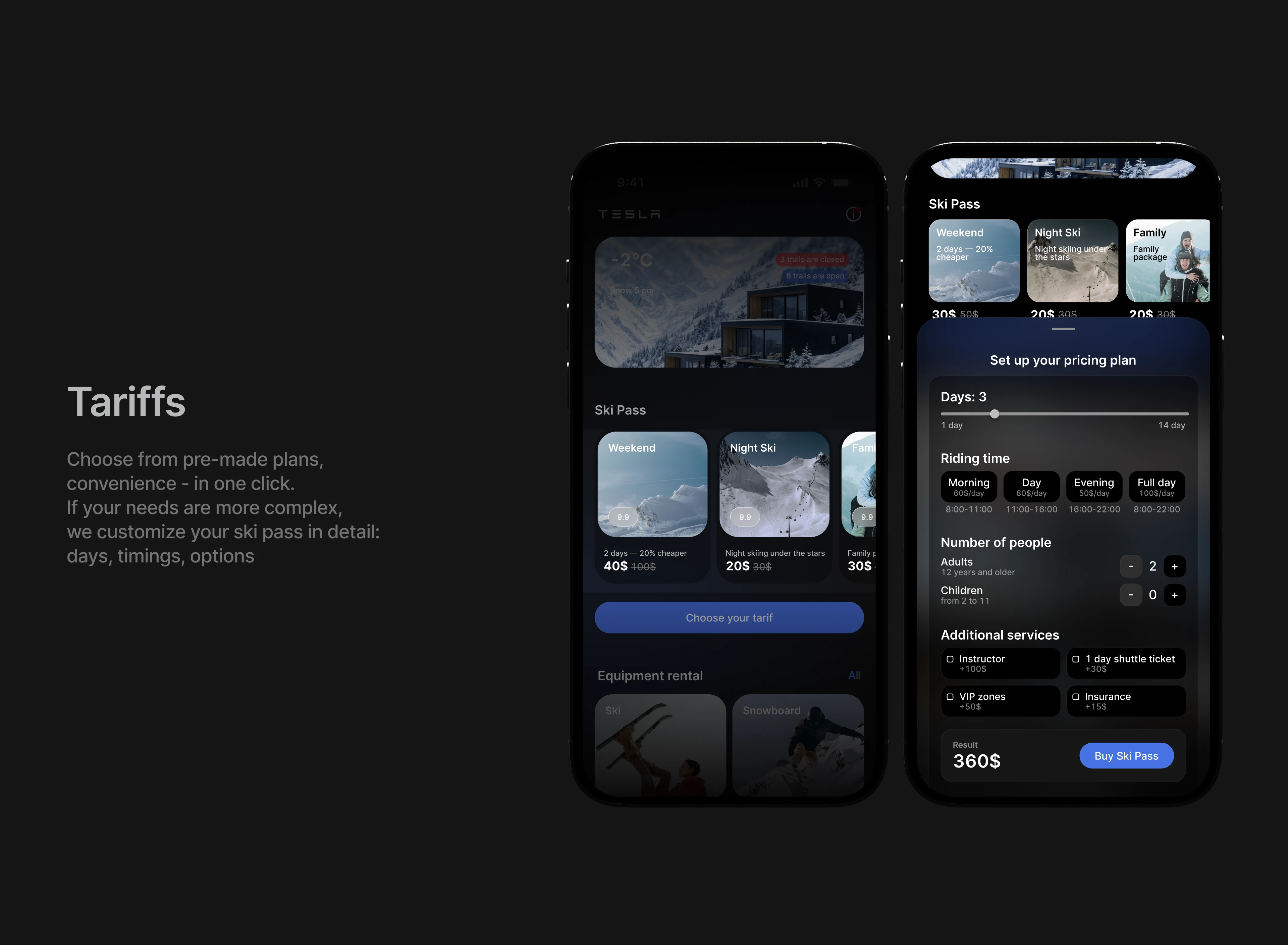Tesla Ski Resort — Mobile App Concept — Изображение №3 — Интерфейсы на Dprofile