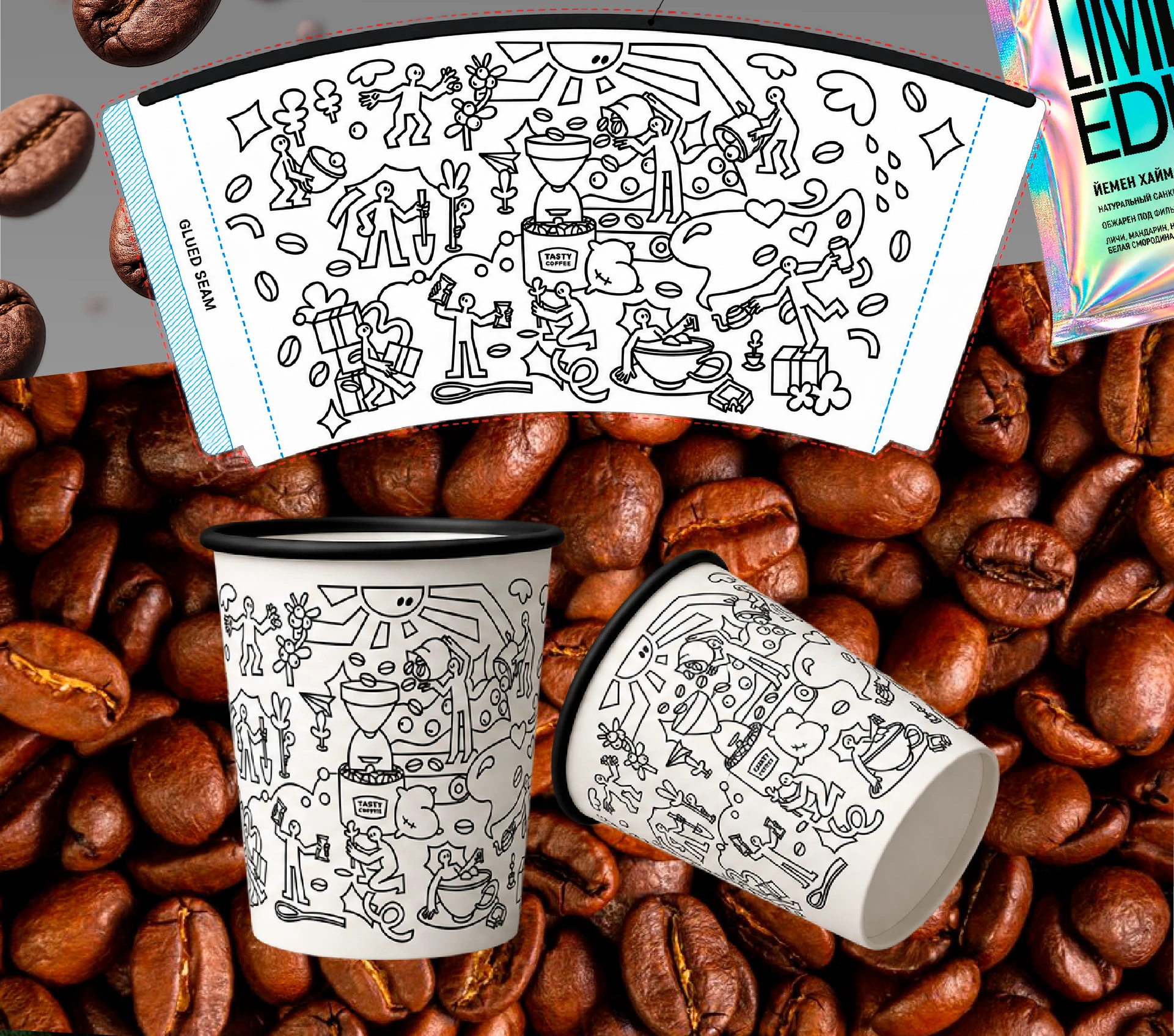 Бренд Виммельбух Концепт Проект для Tasty Coffee — Изображение №7 — Брендинг, Иллюстрация на Dprofile