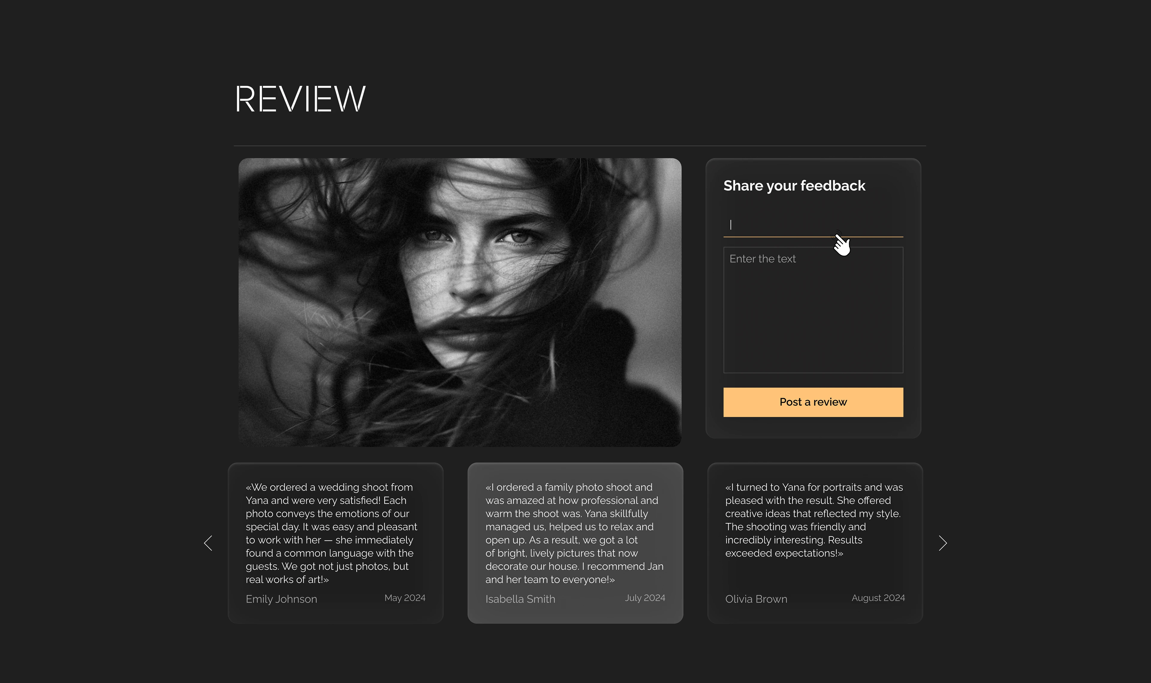 Лендинг для фотографа — Изображение №14 — Интерфейсы, Брендинг на Dprofile