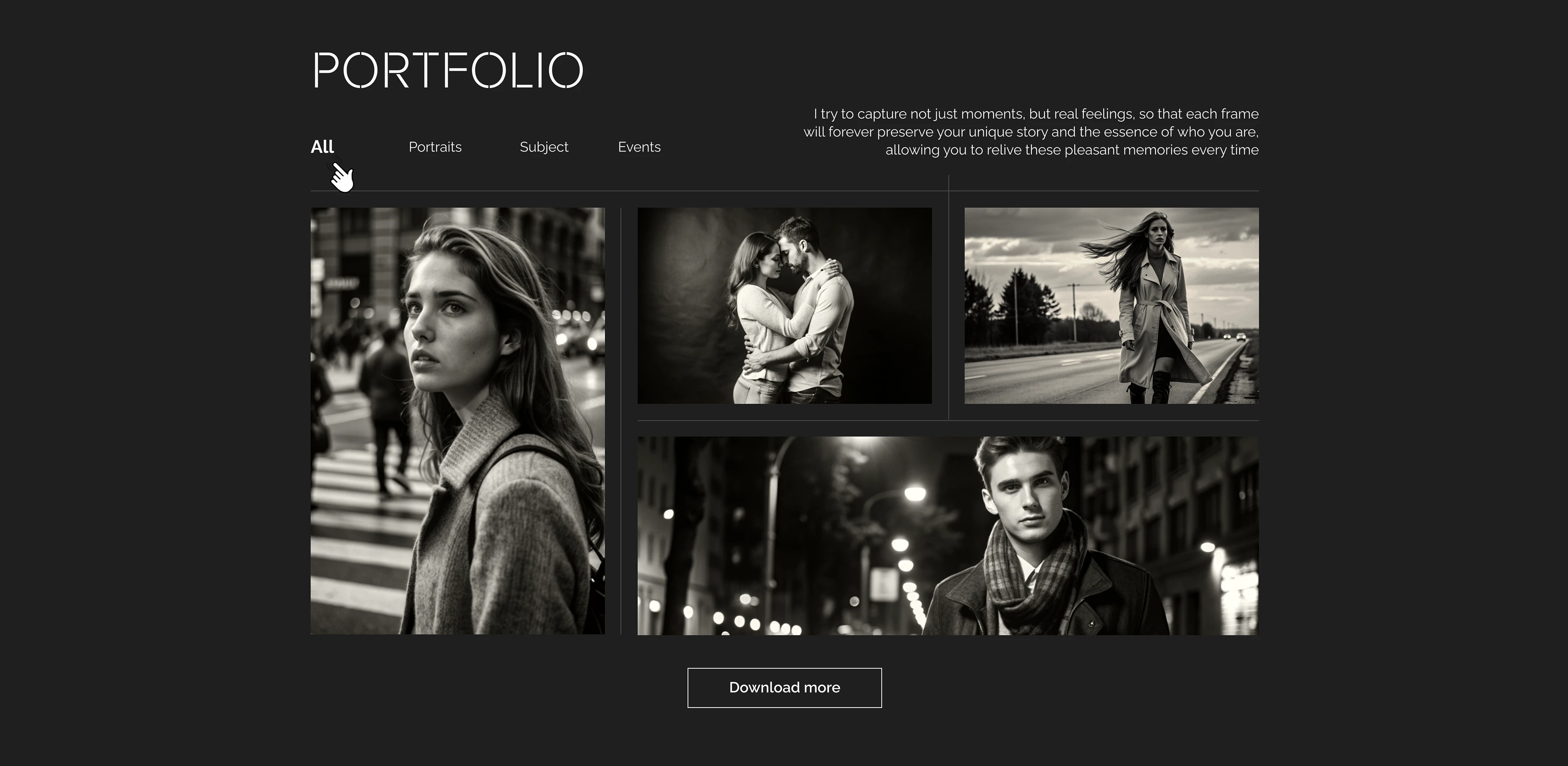 Лендинг для фотографа — Изображение №10 — Интерфейсы, Брендинг на Dprofile