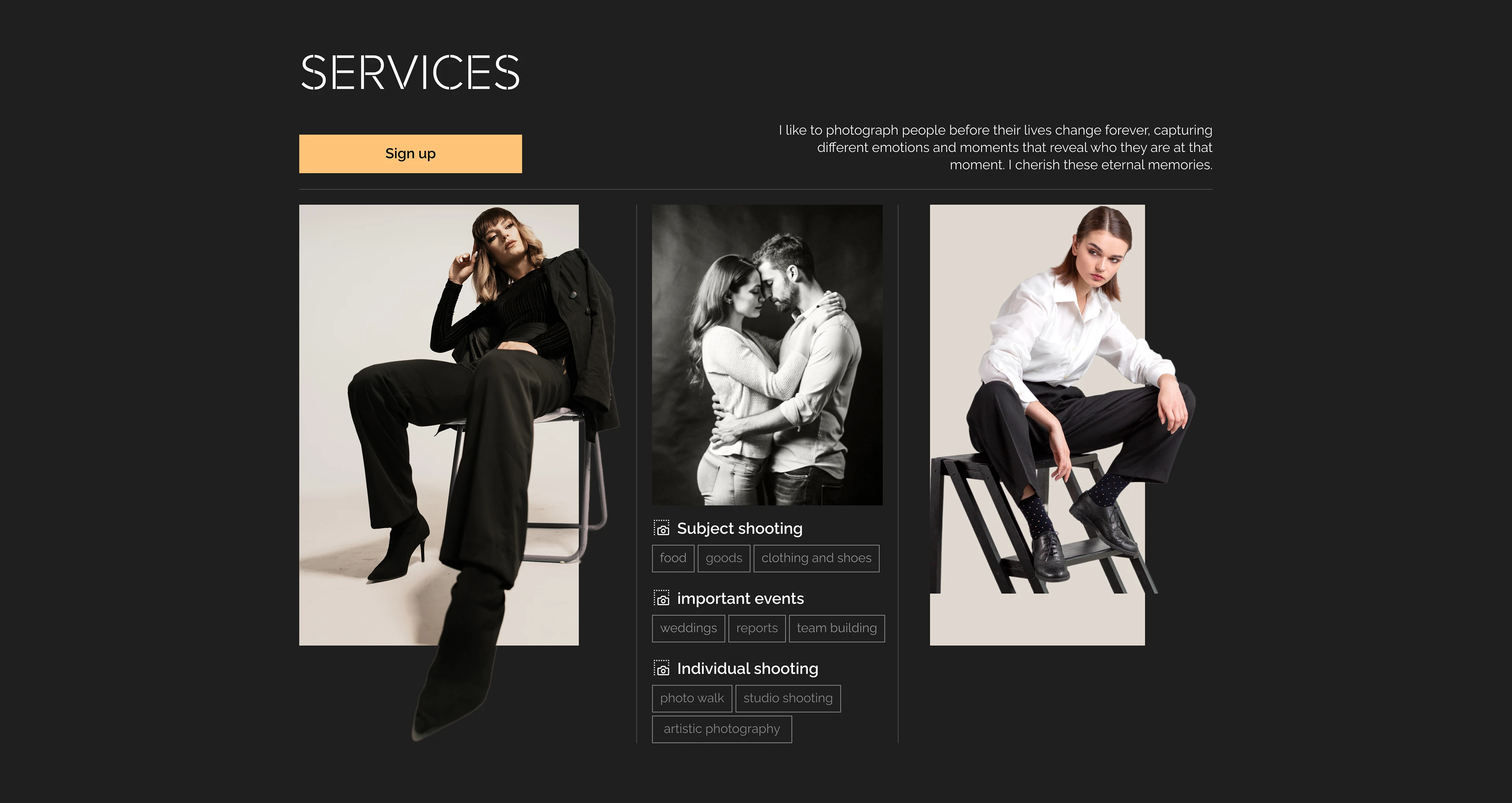 Лендинг для фотографа — Изображение №11 — Интерфейсы, Брендинг на Dprofile