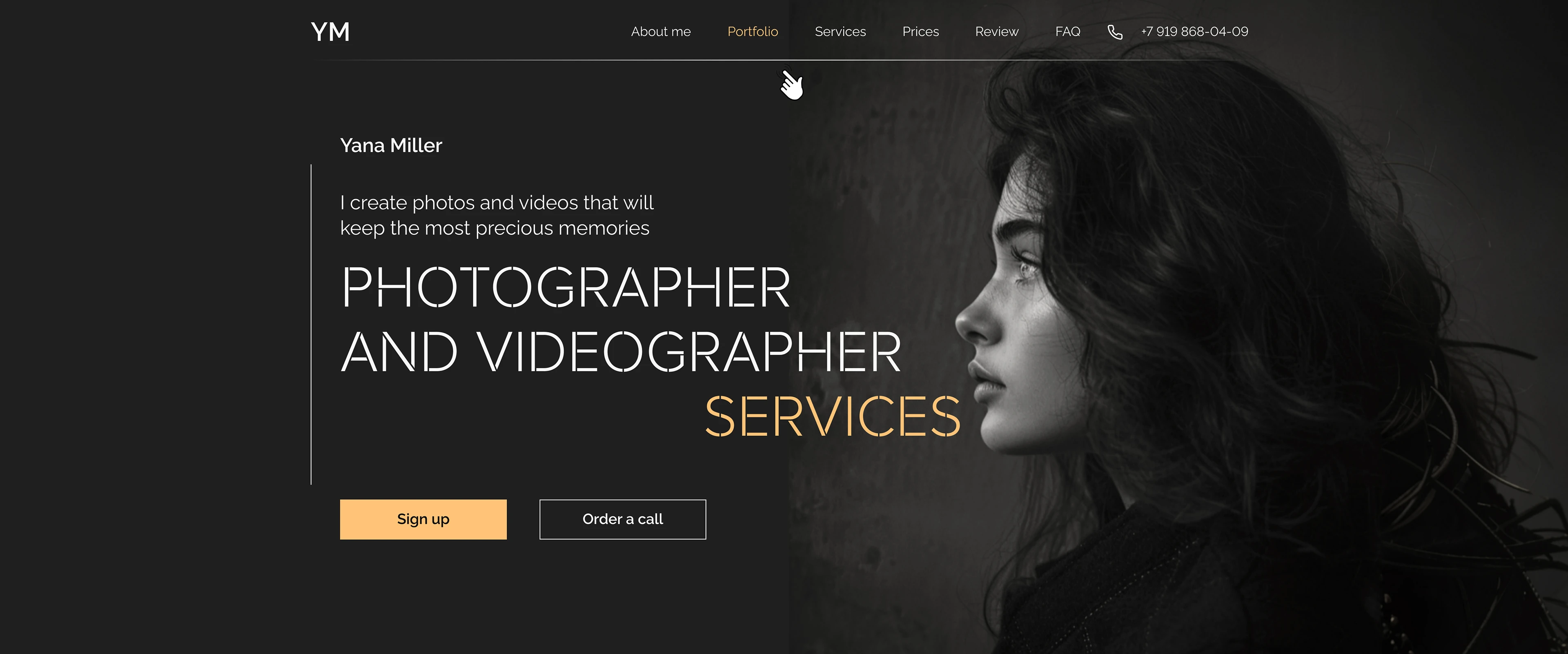 Лендинг для фотографа — Изображение №7 — Интерфейсы, Брендинг на Dprofile