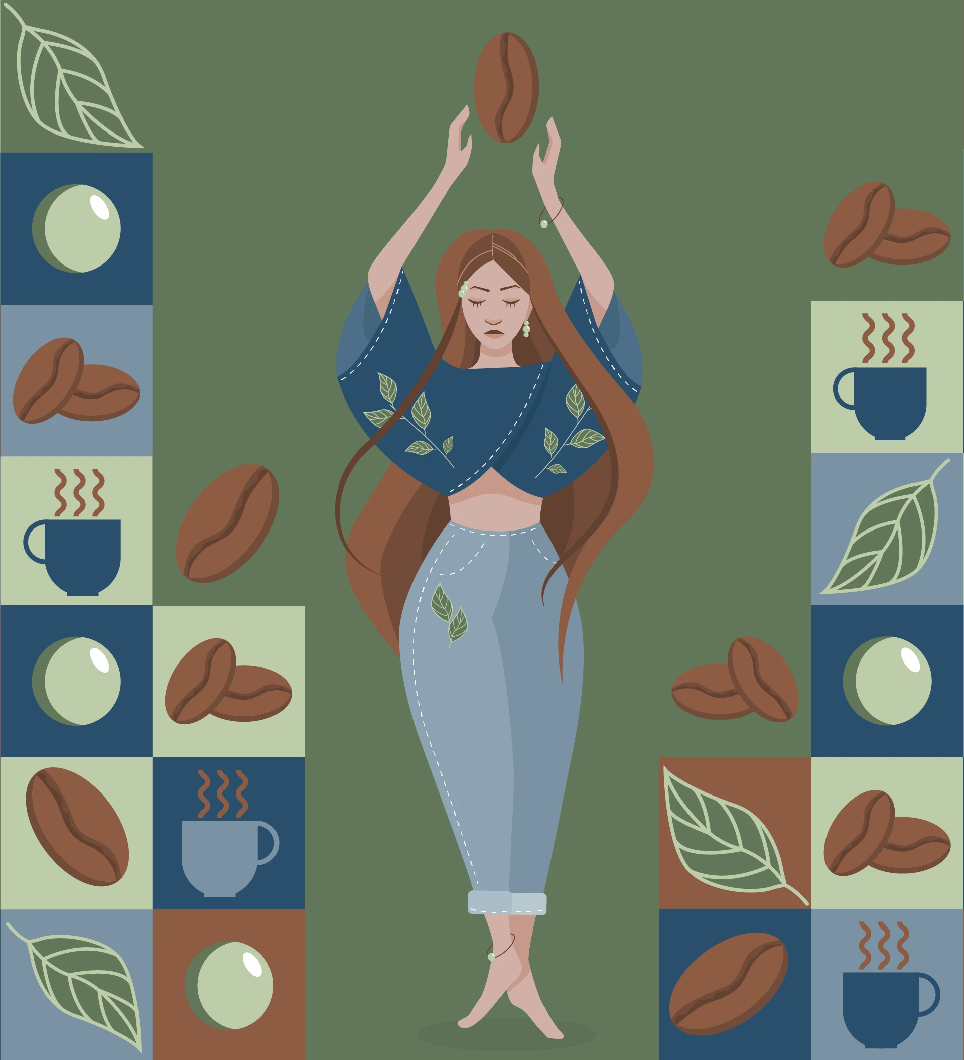 Дизайн стаканчиков "Кофейная дева" — Изображение №4 — Иллюстрация на Dprofile