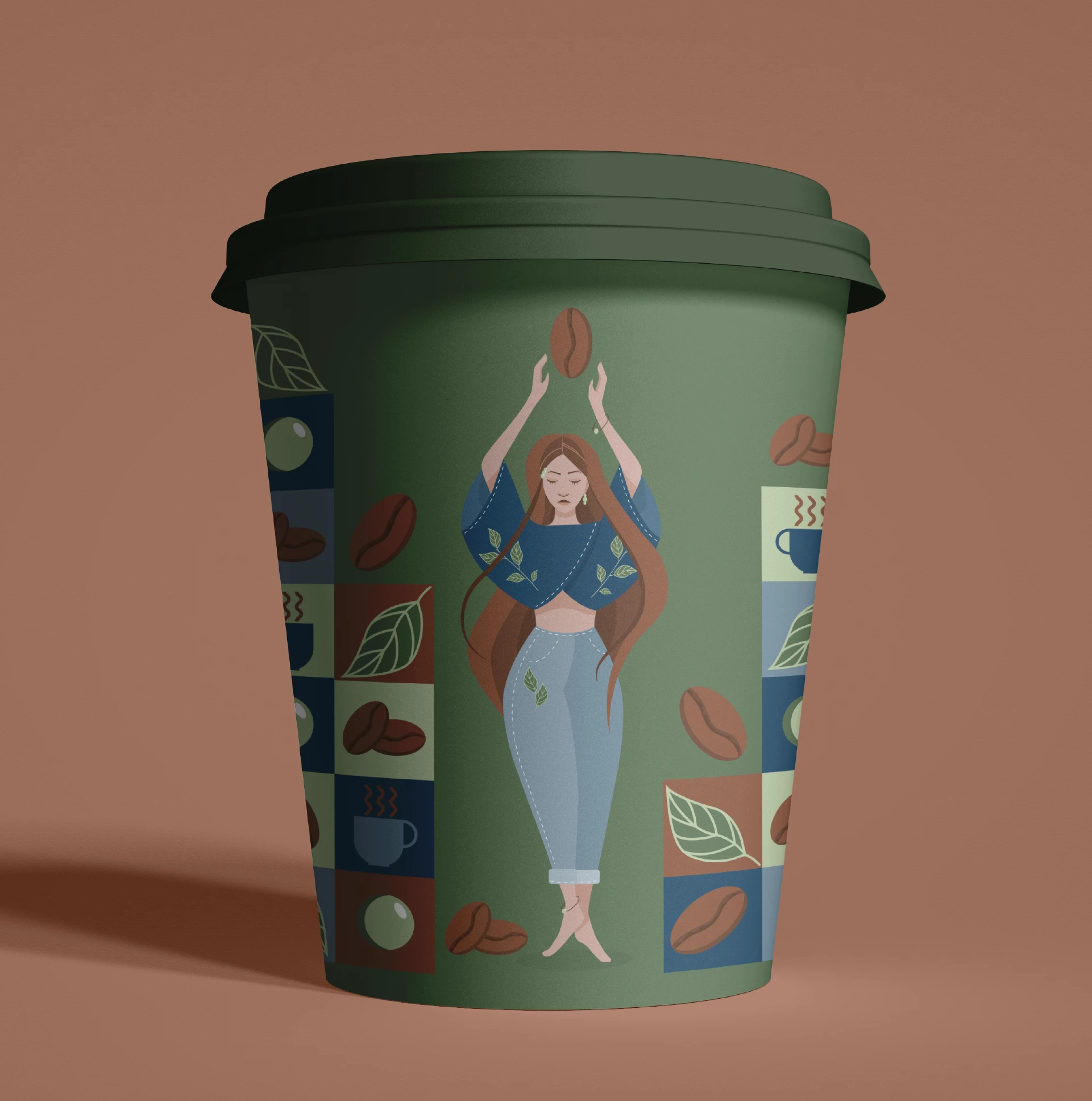 Дизайн стаканчиков "Кофейная дева" — Изображение №8 — Иллюстрация на Dprofile