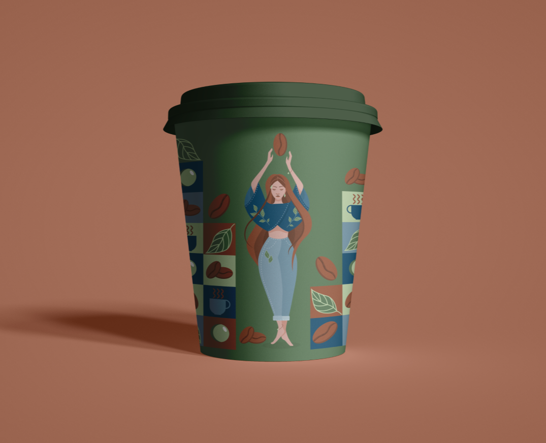 Дизайн стаканчиков "Кофейная дева" на Dprofile