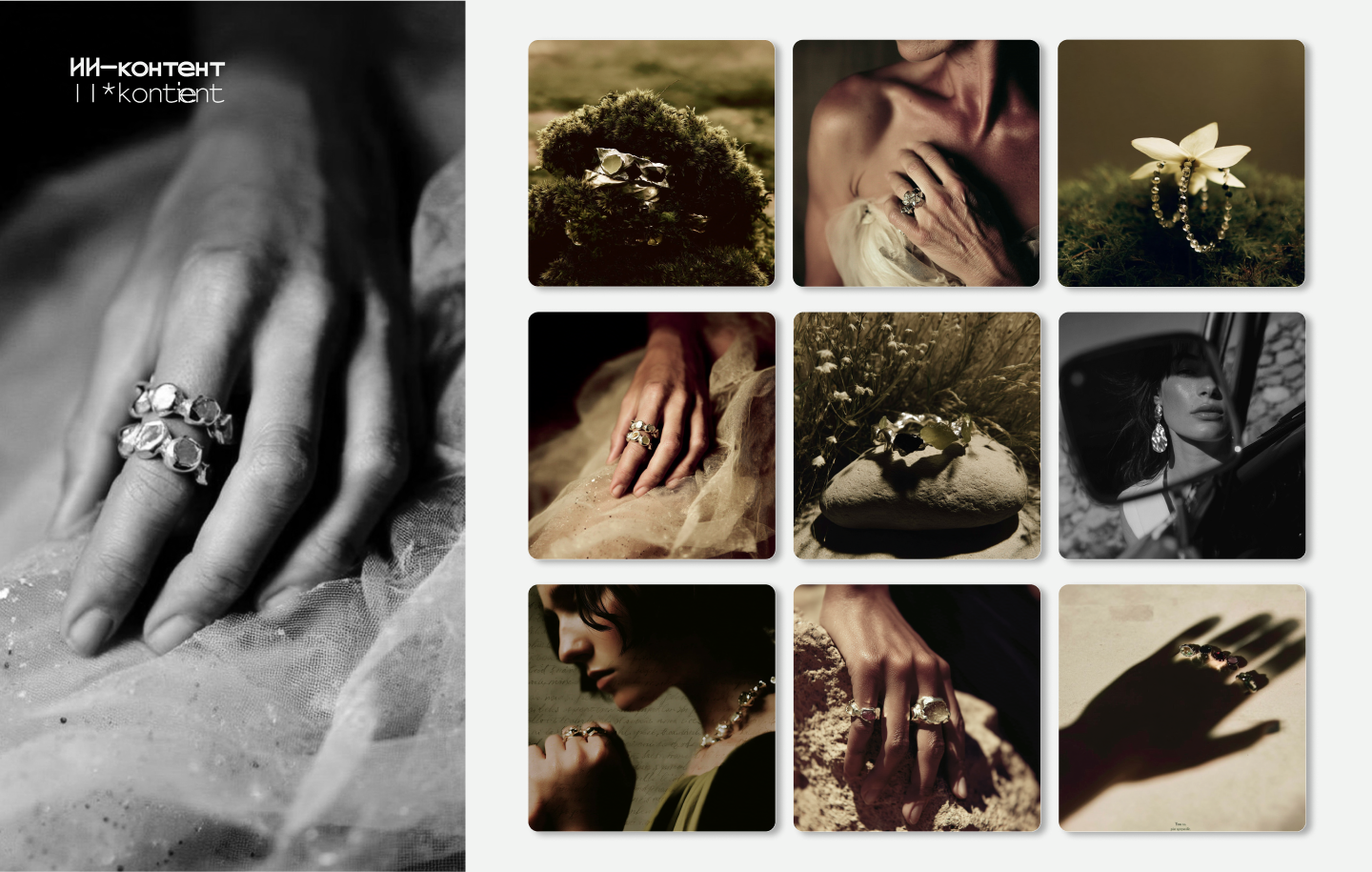 Фирменный стиль для ювелирного бренда с AI-контентом — Изображение №7 — Брендинг, Маркетинг на Dprofile