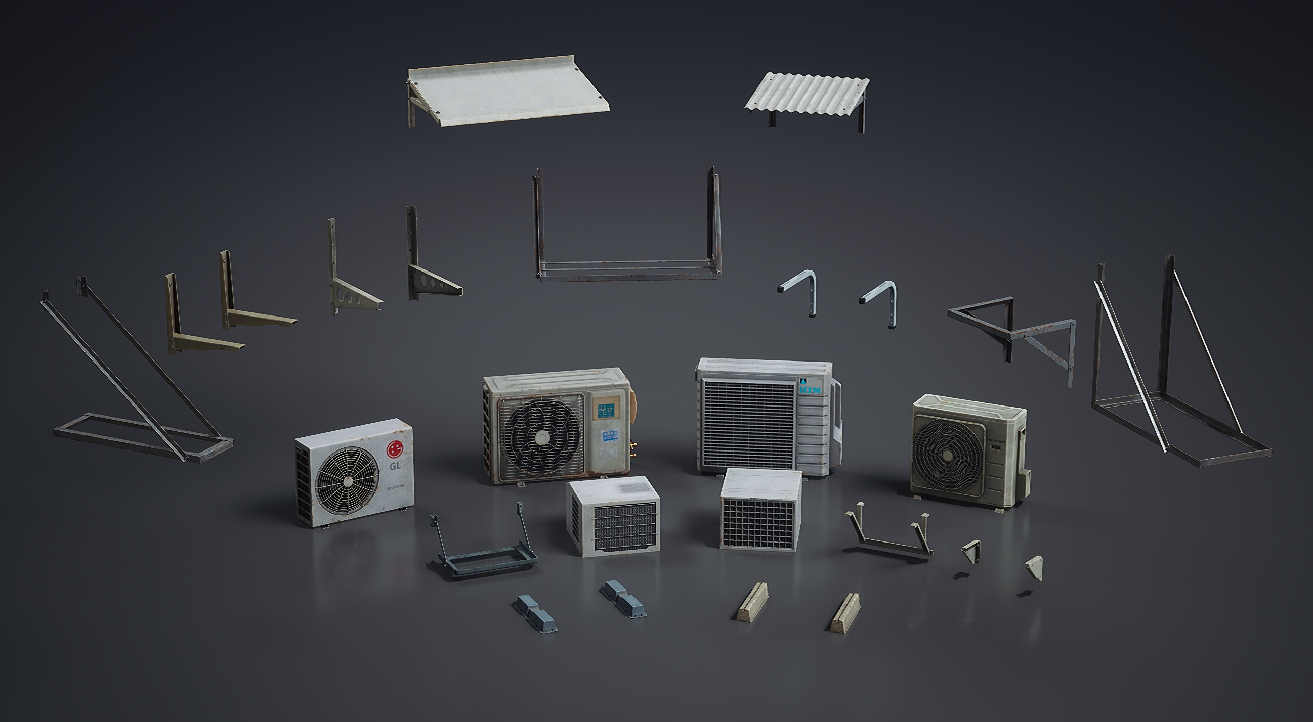 3D модель кондиционера (game ready) — Изображение №3 — 3D на Dprofile
