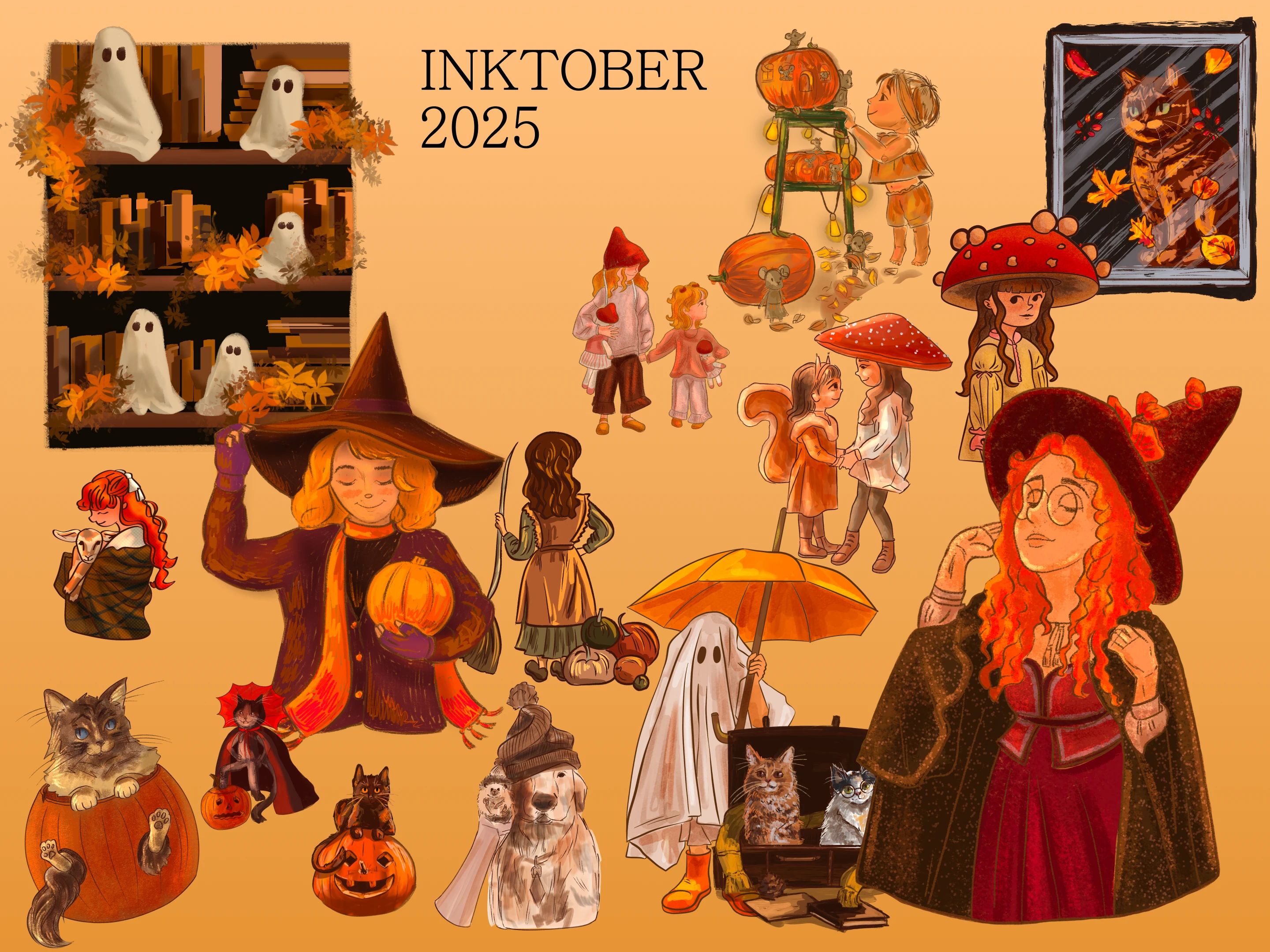 Уютные скетчи/инктобер 2025/ дизайн персонажей — Изображение №1 — Иллюстрация на Dprofile