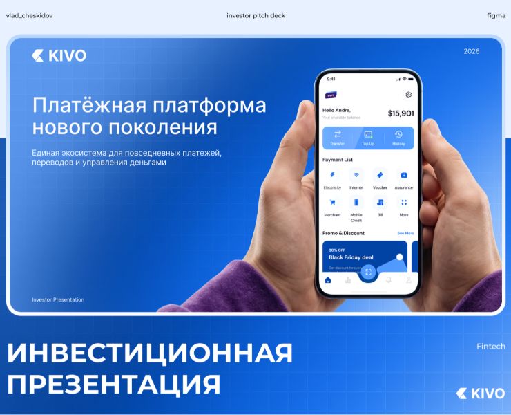 Fintech Pitch Deck — дизайн инвестиционной презентации — Маркетинг на Dprofile