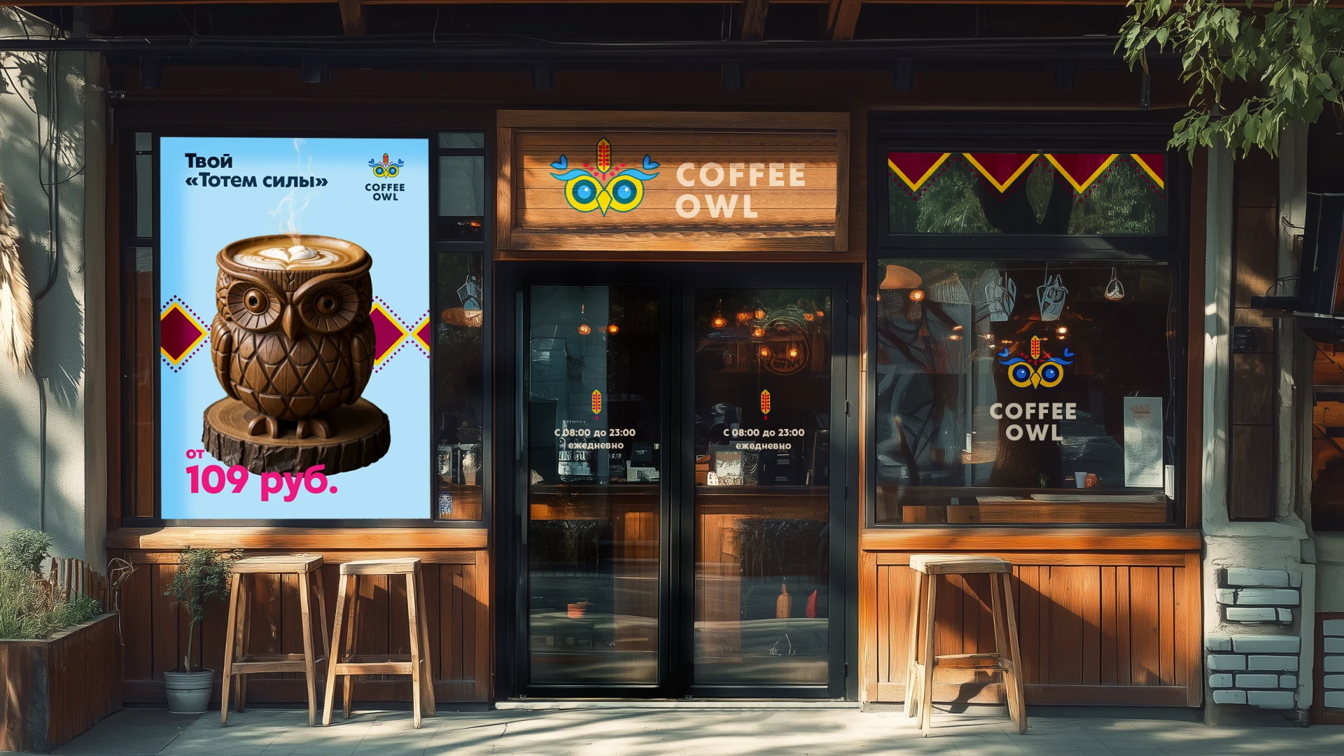 Франшиза кофеен Coffee owl | Фирменный стиль — Изображение №8 — Брендинг, Графика на Dprofile