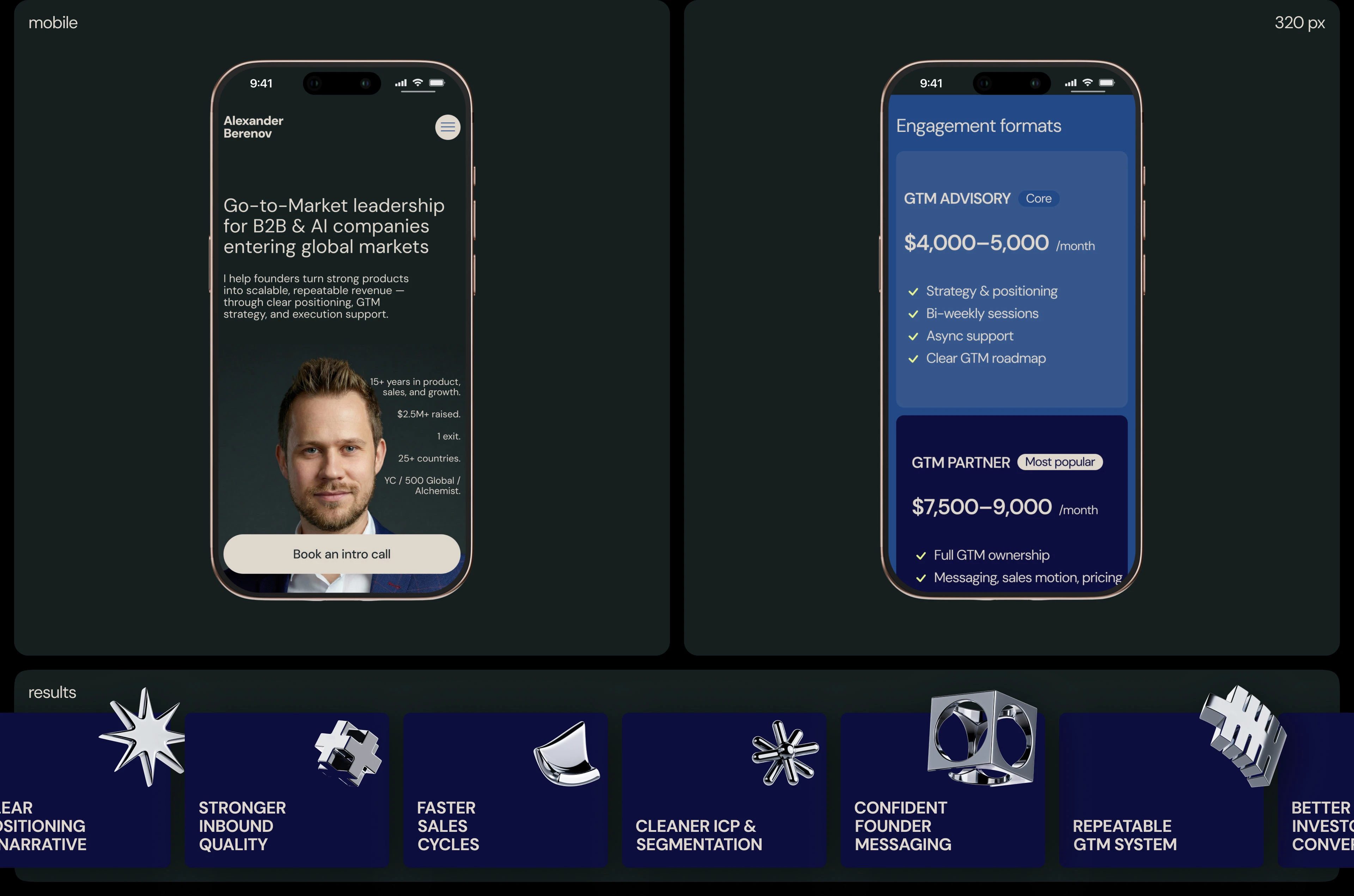 Персональный веб-сайт эксперта по запуску B2B-компаний — Изображение №8 — Интерфейсы на Dprofile