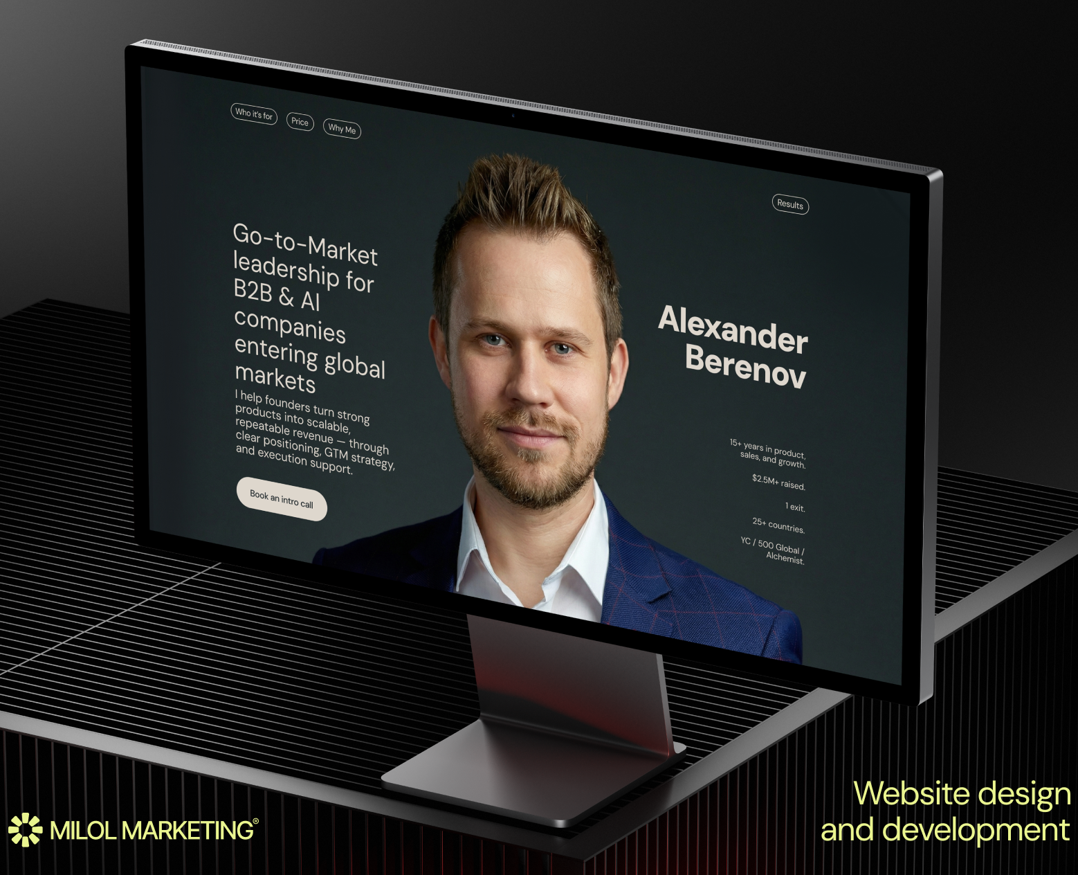 Персональный веб-сайт эксперта по запуску B2B-компаний — Интерфейсы на Dprofile