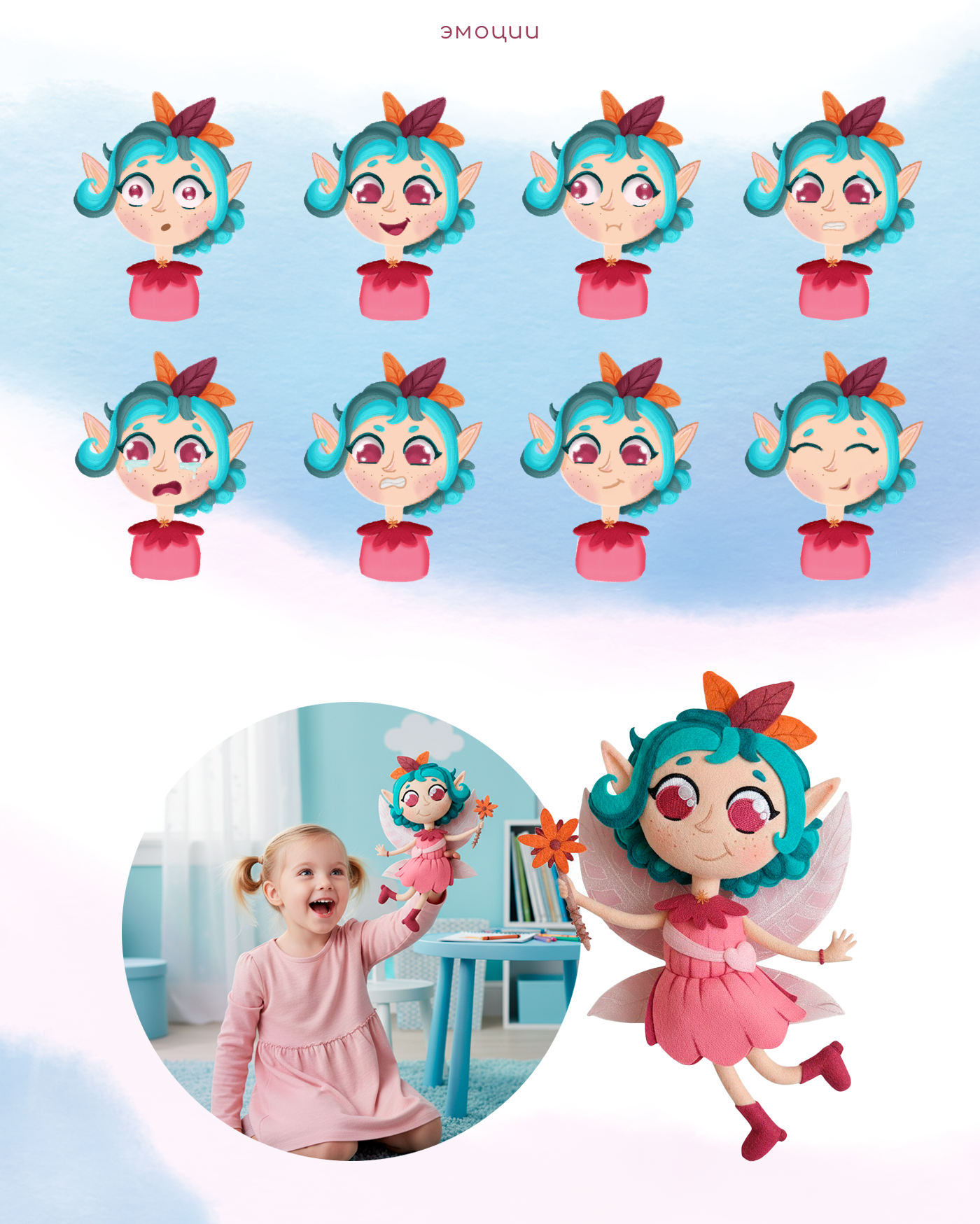 Бренд-персонаж для детской уходовой косметики "Little Fairy" — Изображение №3 — Брендинг, Иллюстрация на Dprofile