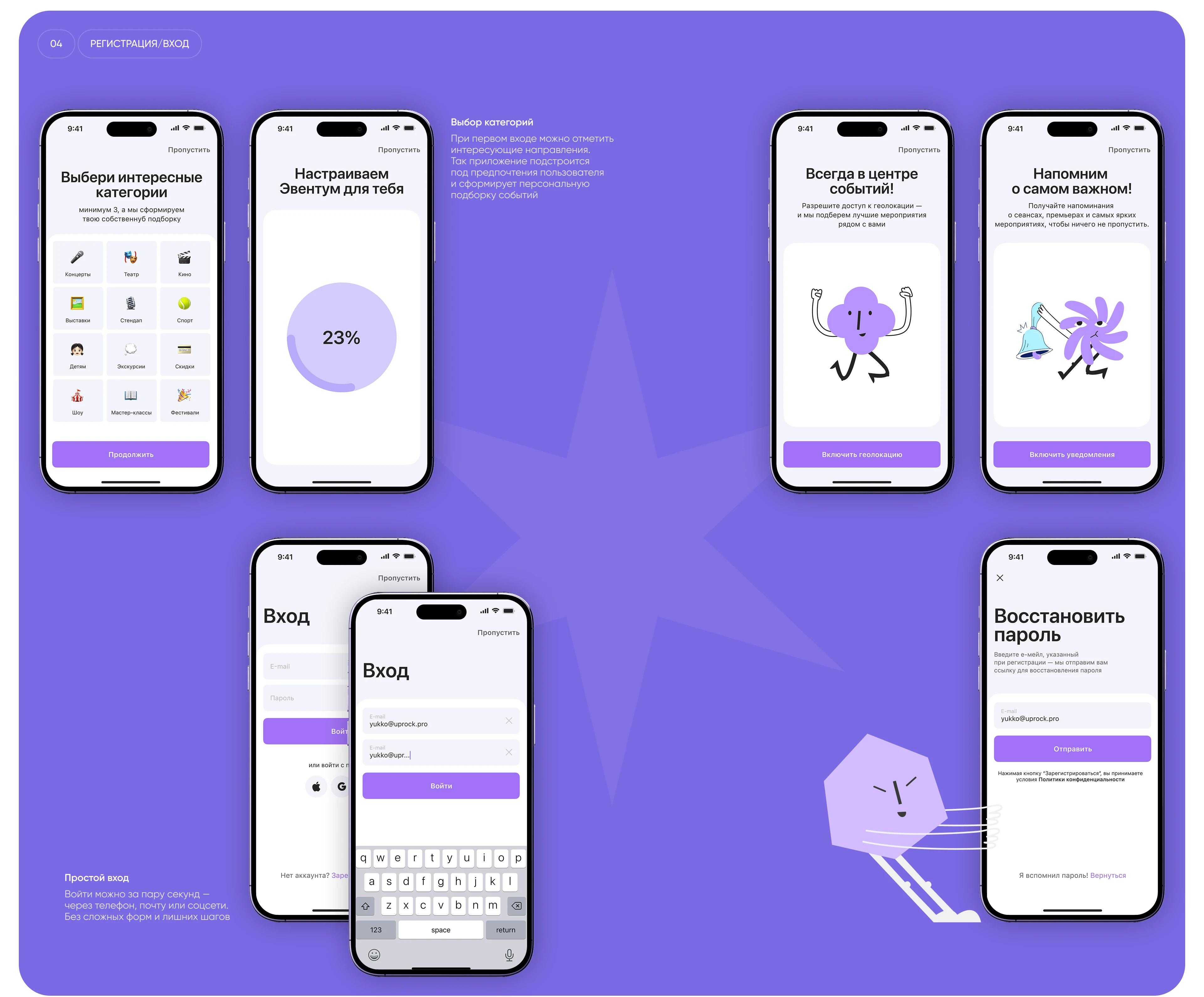 Mobile App "Эвентум" | UX-UI — Изображение №4 — Интерфейсы на Dprofile