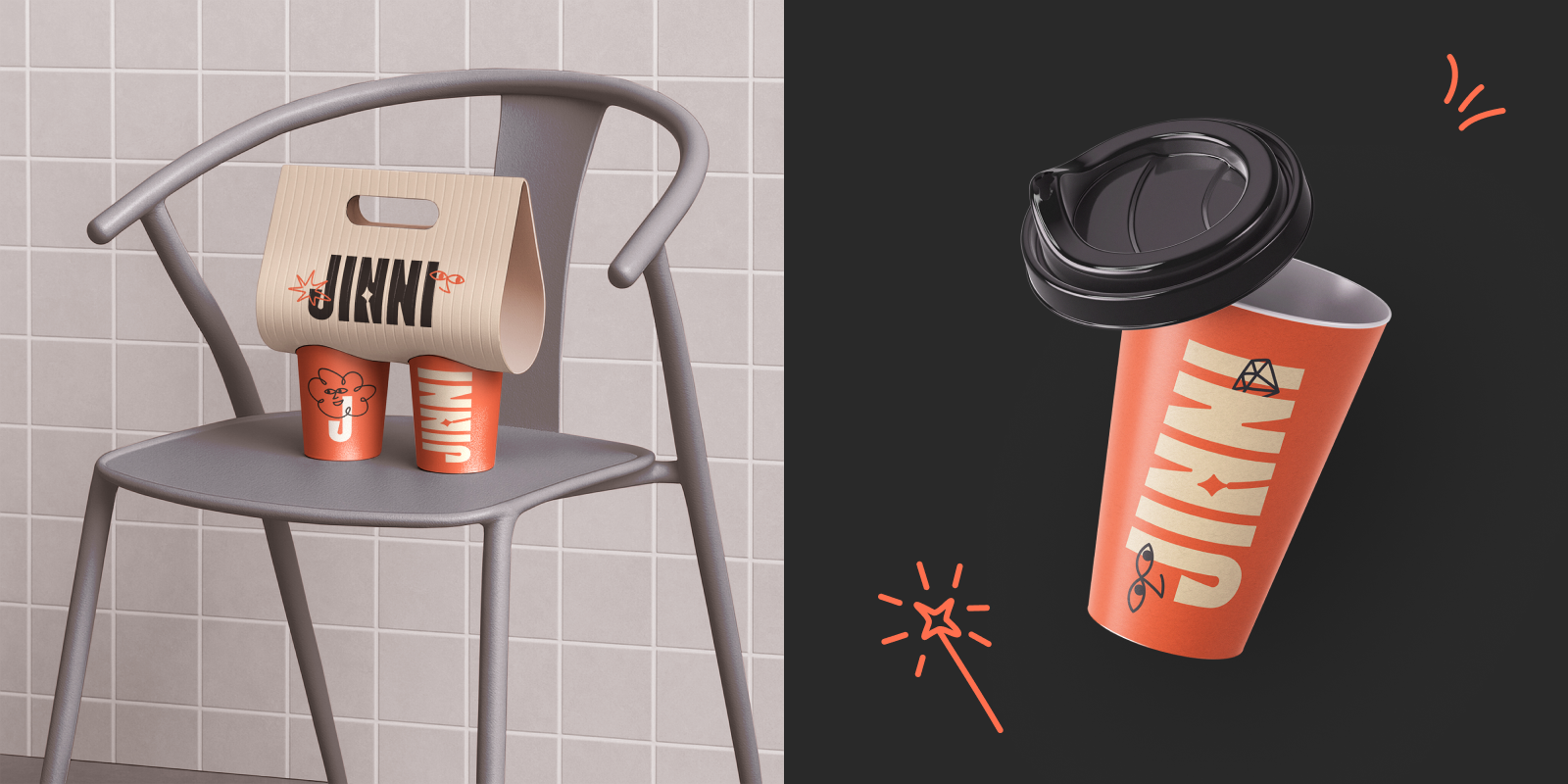 JINNI | Брендинг стильного кафе — Изображение №7 — Брендинг, Графика на Dprofile