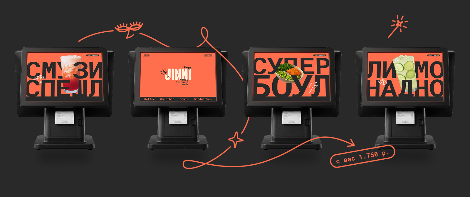 JINNI | Брендинг стильного кафе — Изображение №15 — Брендинг, Графика на Dprofile