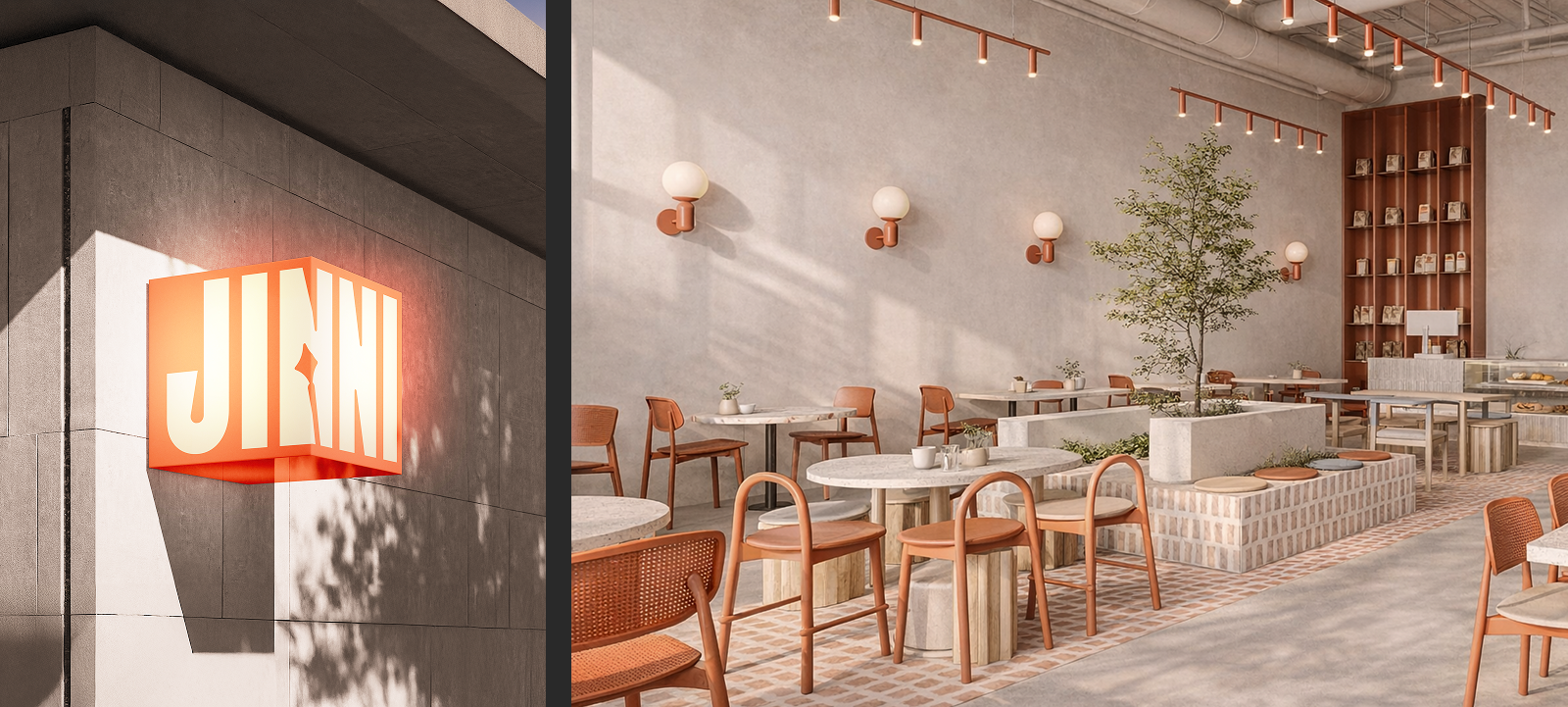 JINNI | Брендинг стильного кафе — Изображение №2 — Брендинг, Графика на Dprofile