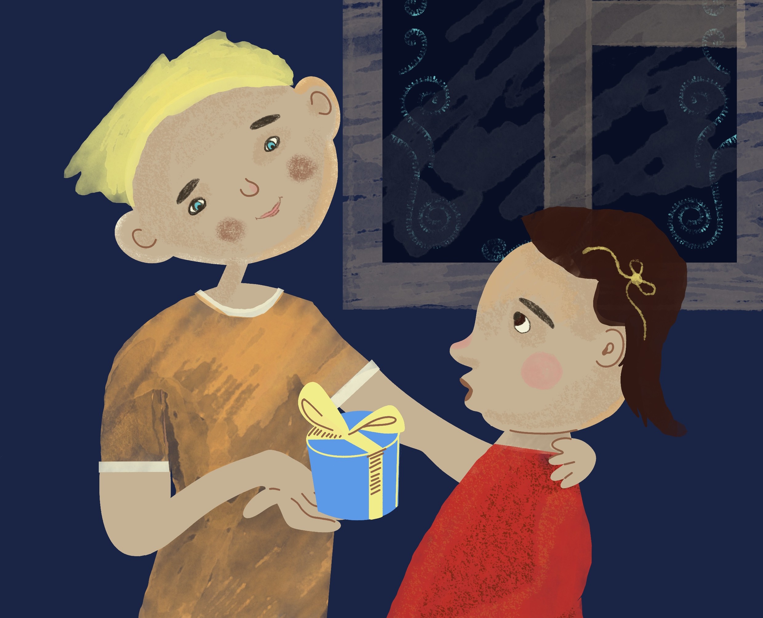 Новогодняя ночь — Иллюстрация на Dprofile