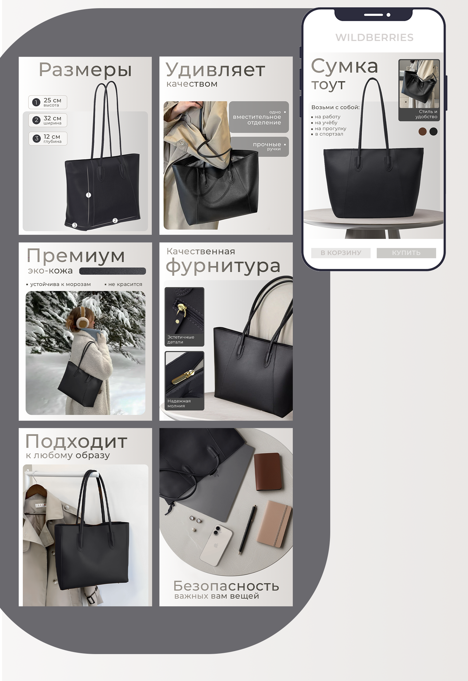 Инфографика для сумки / Женские товары — Изображение №5 — Графика, Маркетинг на Dprofile